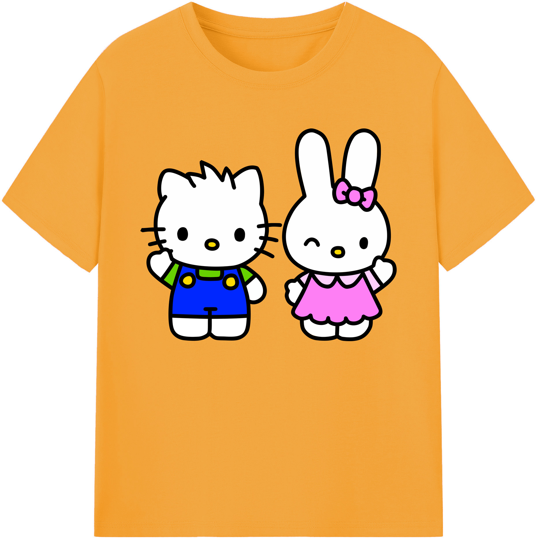 （画像用） Hello Kitty ハローキティ 綿100％ メンズ半袖Tシャツ｜肌触りやわらか＆通気性