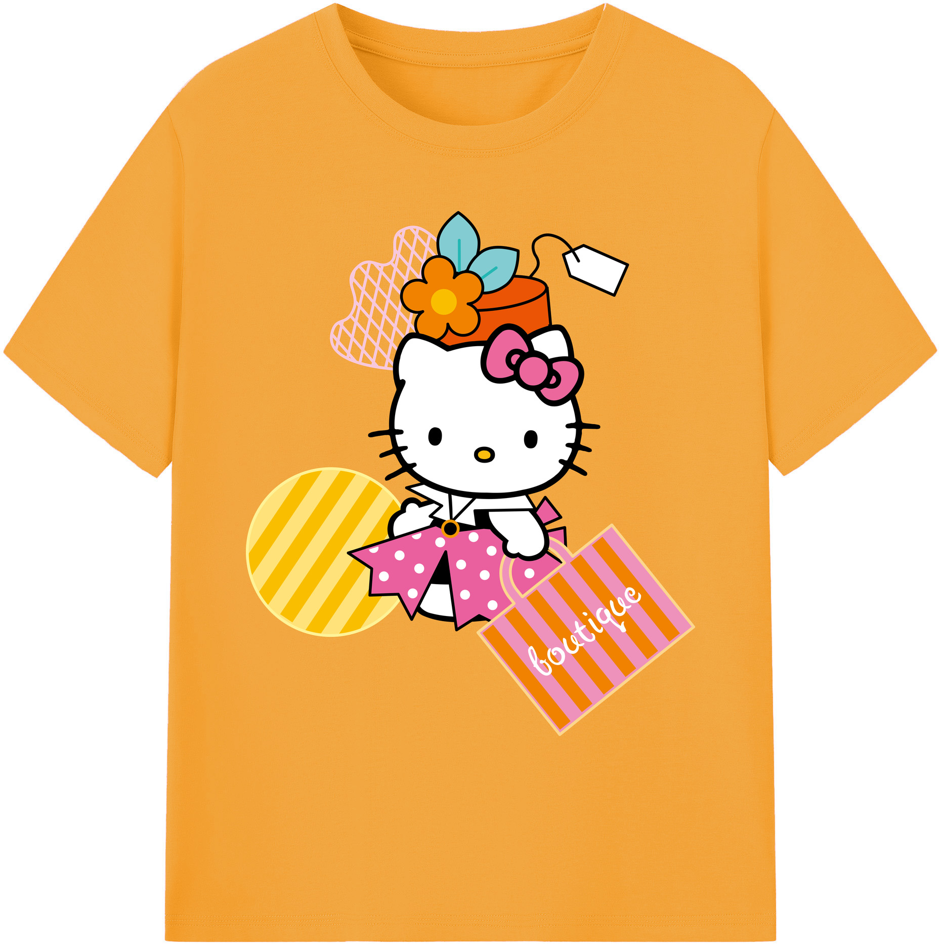 （画像用） Hello Kitty ハローキティ 綿100％ メンズ半袖Tシャツ｜肌触りやわらか＆通気性