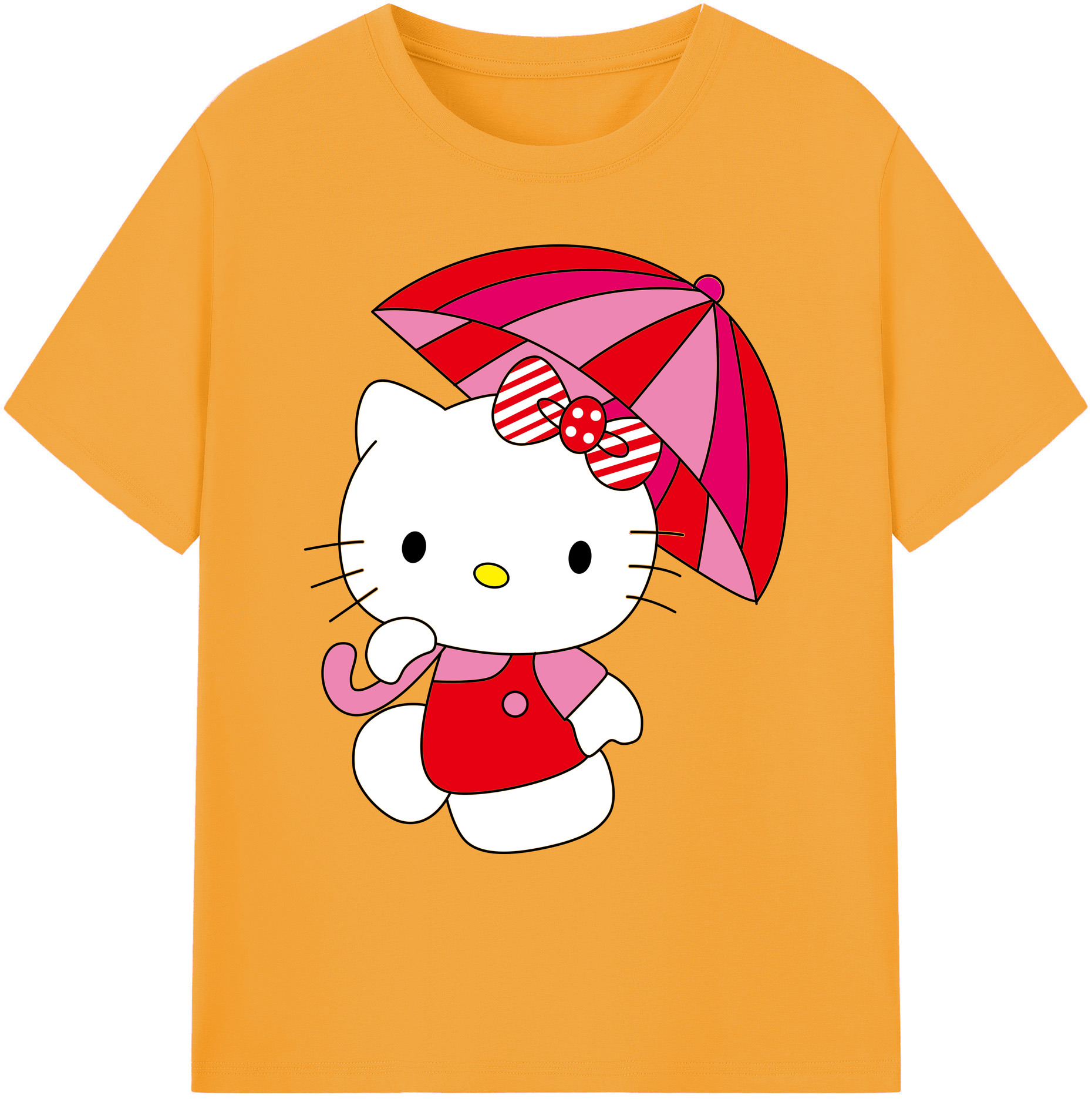 （画像用） Hello Kitty ハローキティ 綿100％ メンズ半袖Tシャツ｜肌触りやわらか＆通気性