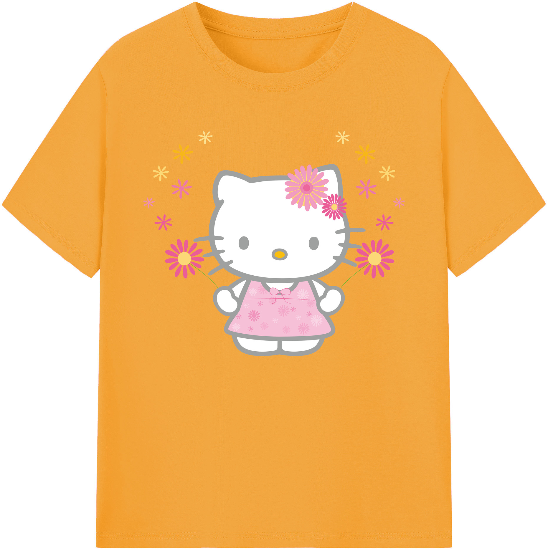 （画像用） Hello Kitty ハローキティ 綿100％ メンズ半袖Tシャツ｜肌触りやわらか＆通気性