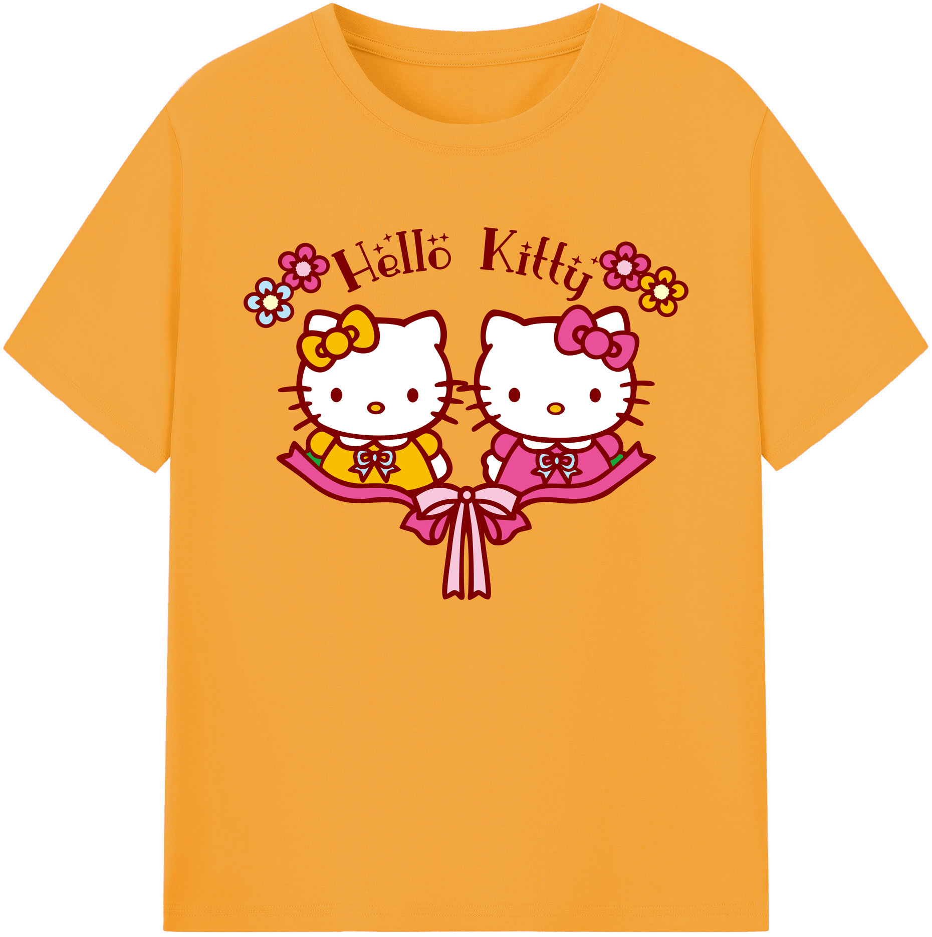 （画像用） Hello Kitty ハローキティ 綿100％ メンズ半袖Tシャツ｜肌触りやわらか＆通気性