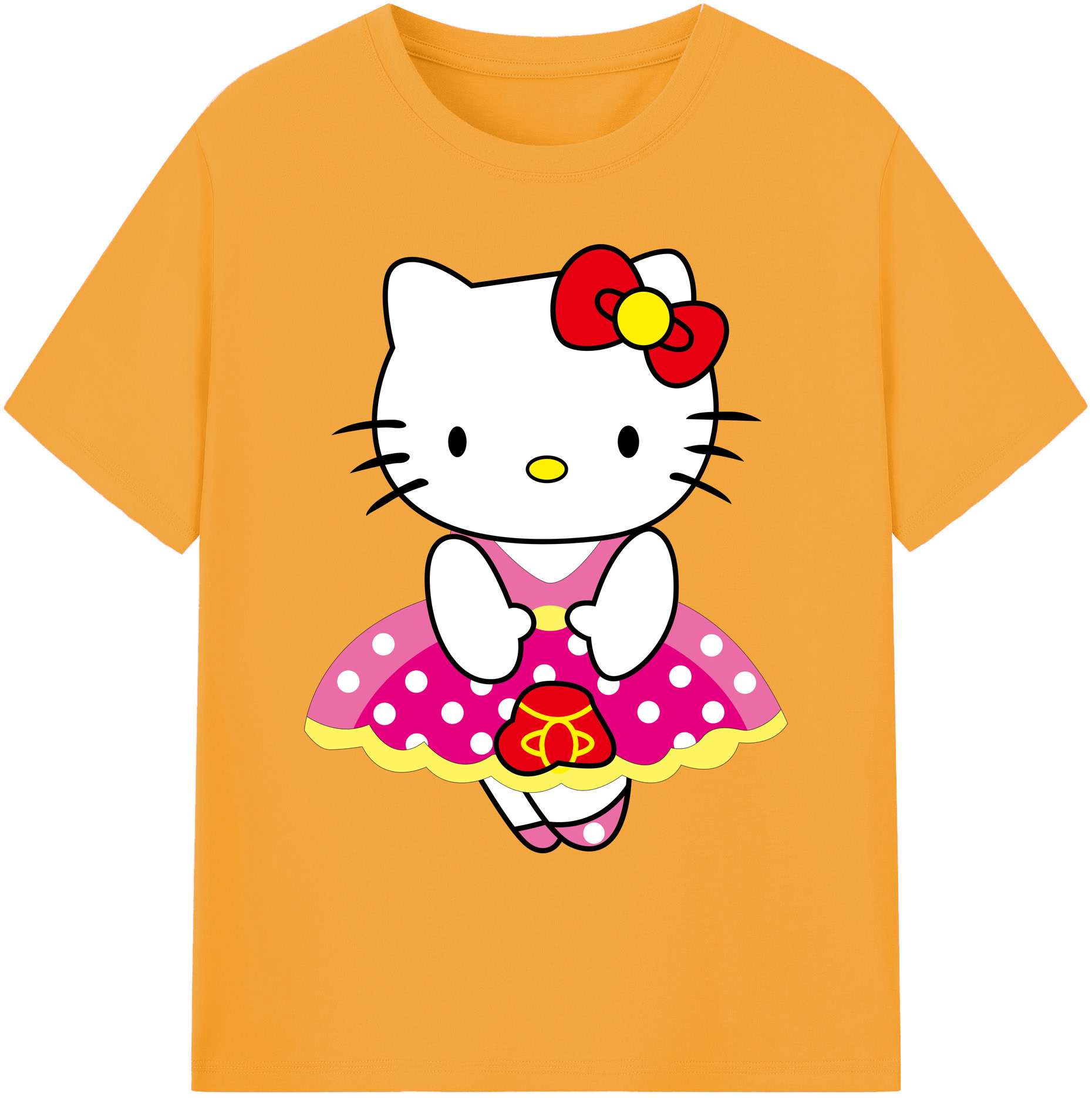 （画像用） Hello Kitty ハローキティ 綿100％ メンズ半袖Tシャツ｜肌触りやわらか＆通気性