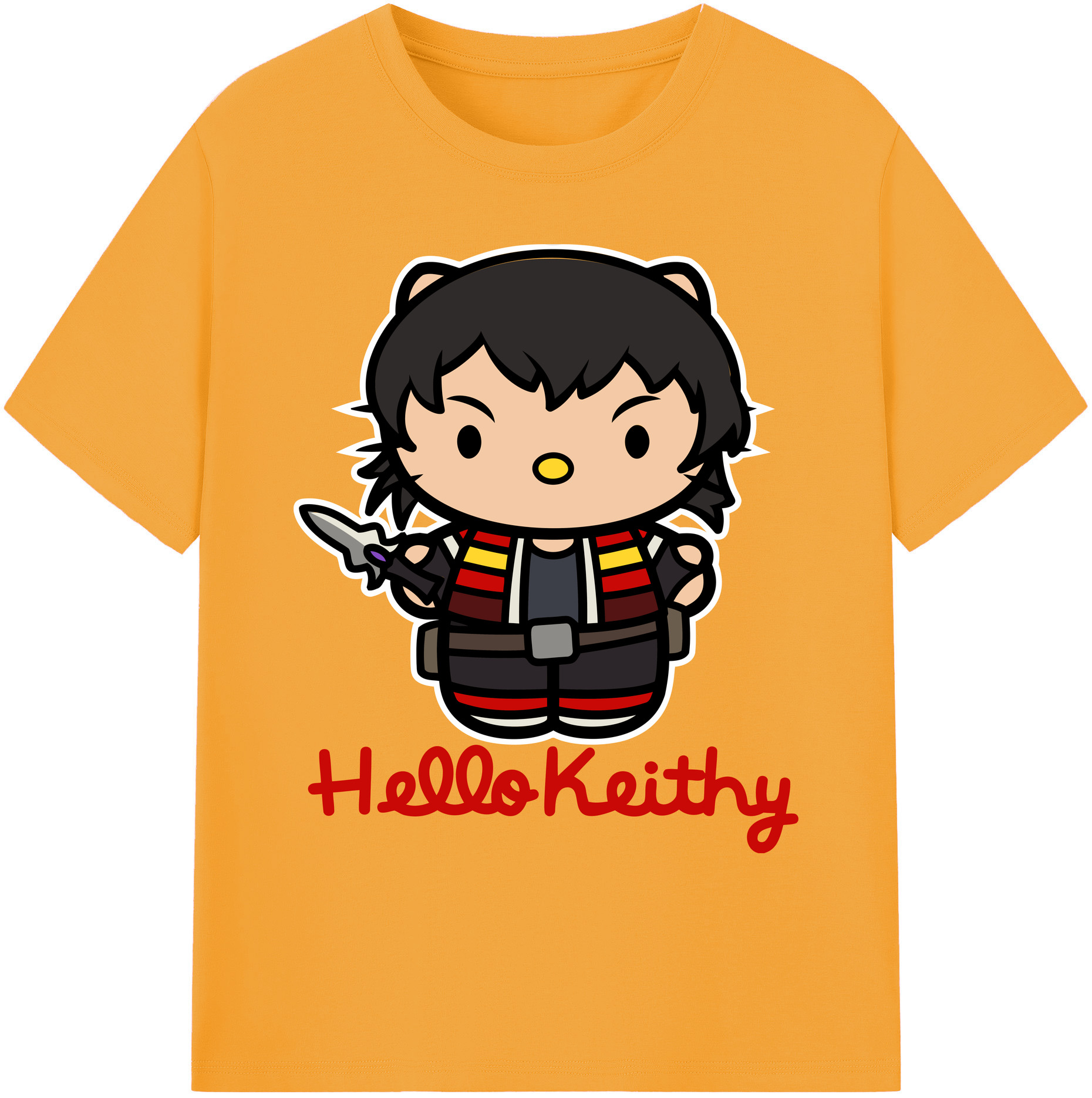（画像用） Hello Kitty ハローキティ 綿100％ メンズ半袖Tシャツ｜肌触りやわらか＆通気性