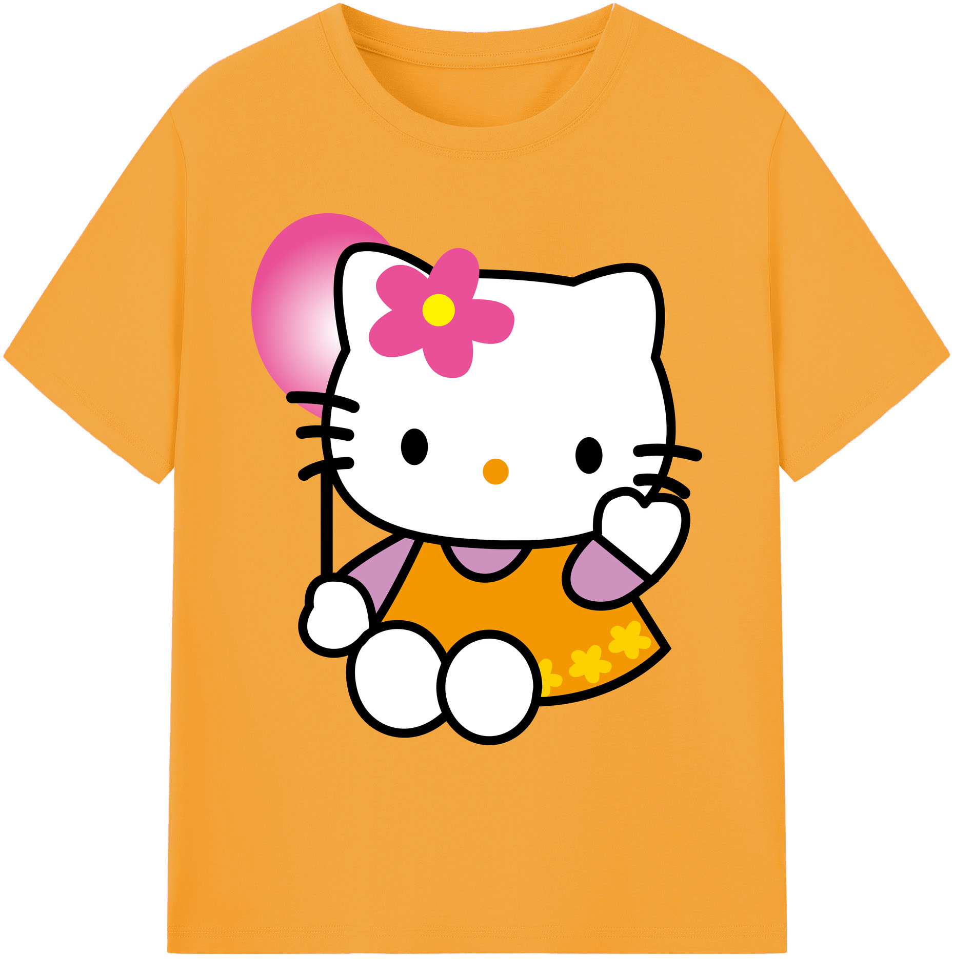 （画像用） Hello Kitty ハローキティ 綿100％ メンズ半袖Tシャツ｜肌触りやわらか＆通気性