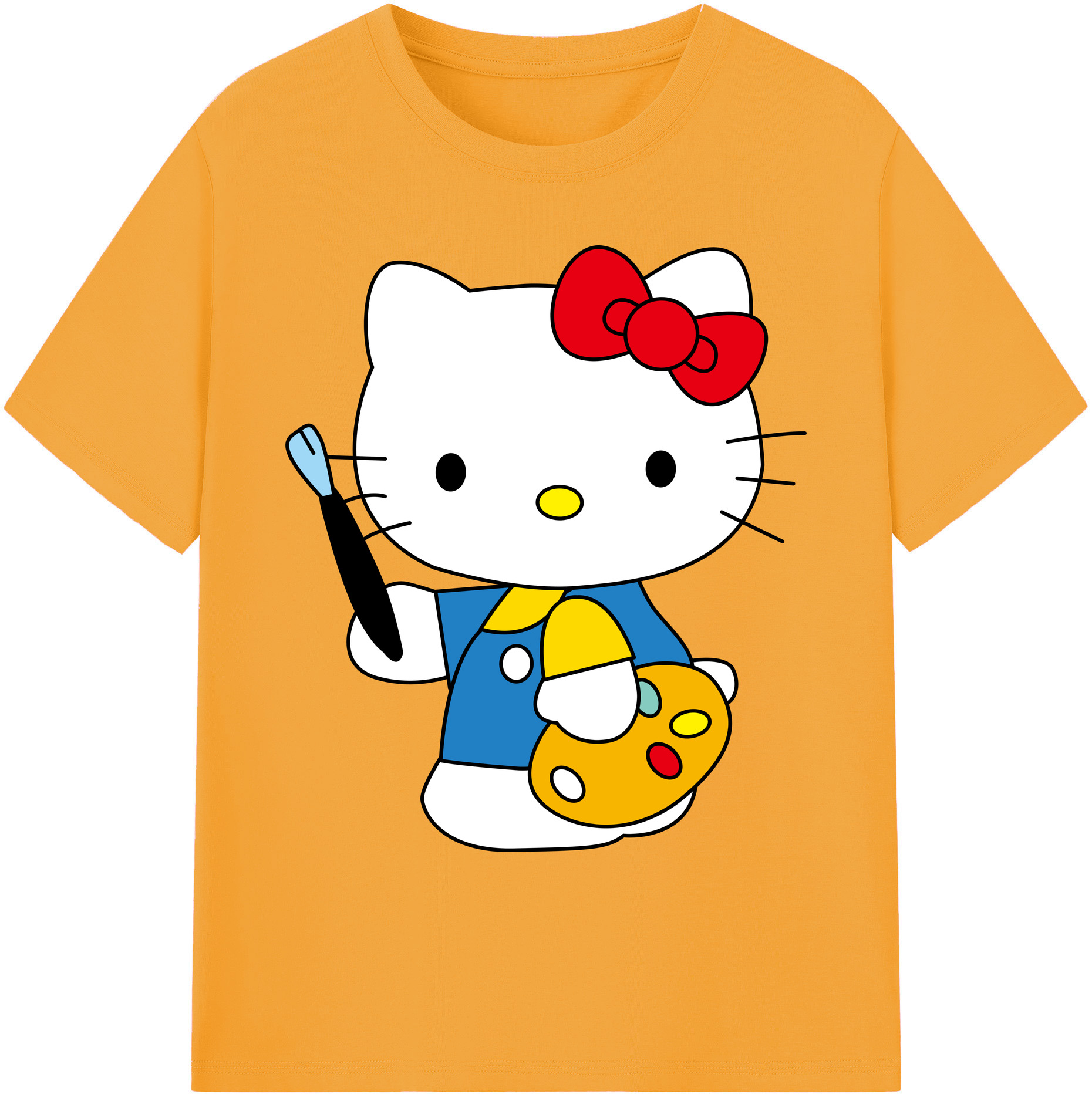 （画像用） Hello Kitty ハローキティ 綿100％ メンズ半袖Tシャツ｜肌触りやわらか＆通気性