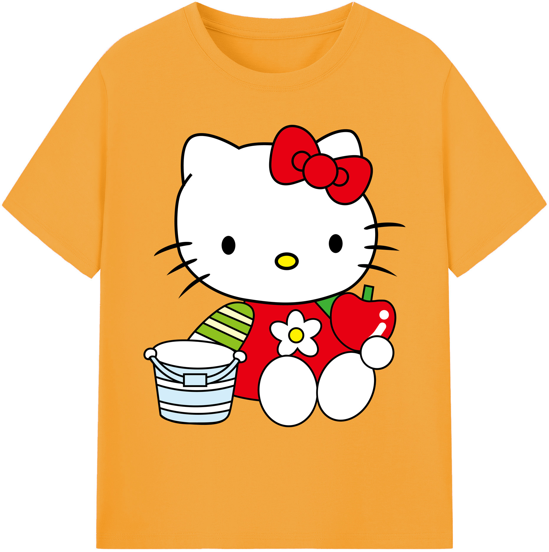（画像用） Hello Kitty ハローキティ 綿100％ メンズ半袖Tシャツ｜肌触りやわらか＆通気性