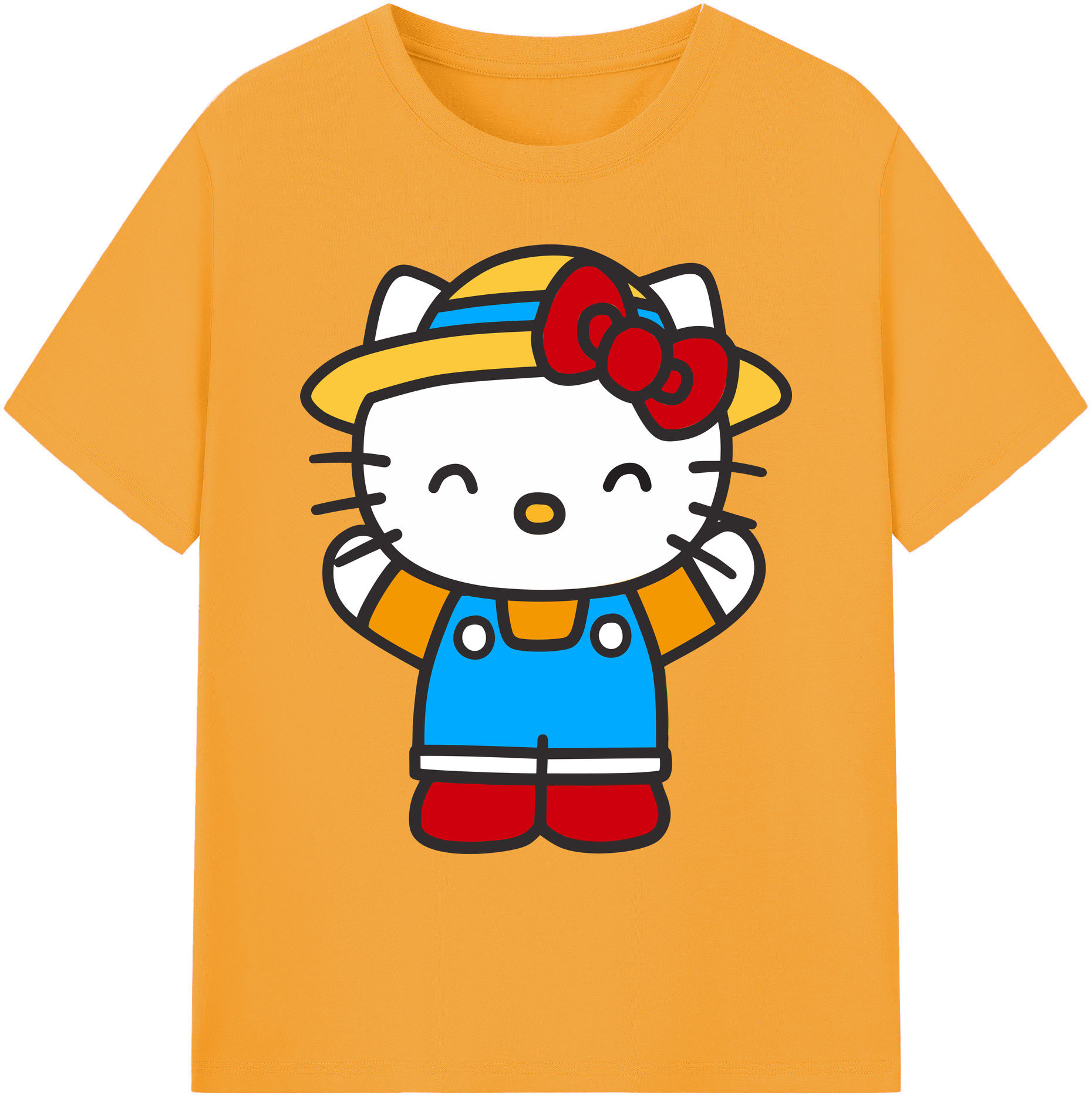 （画像用） Hello Kitty ハローキティ 綿100％ メンズ半袖Tシャツ｜肌触りやわらか＆通気性