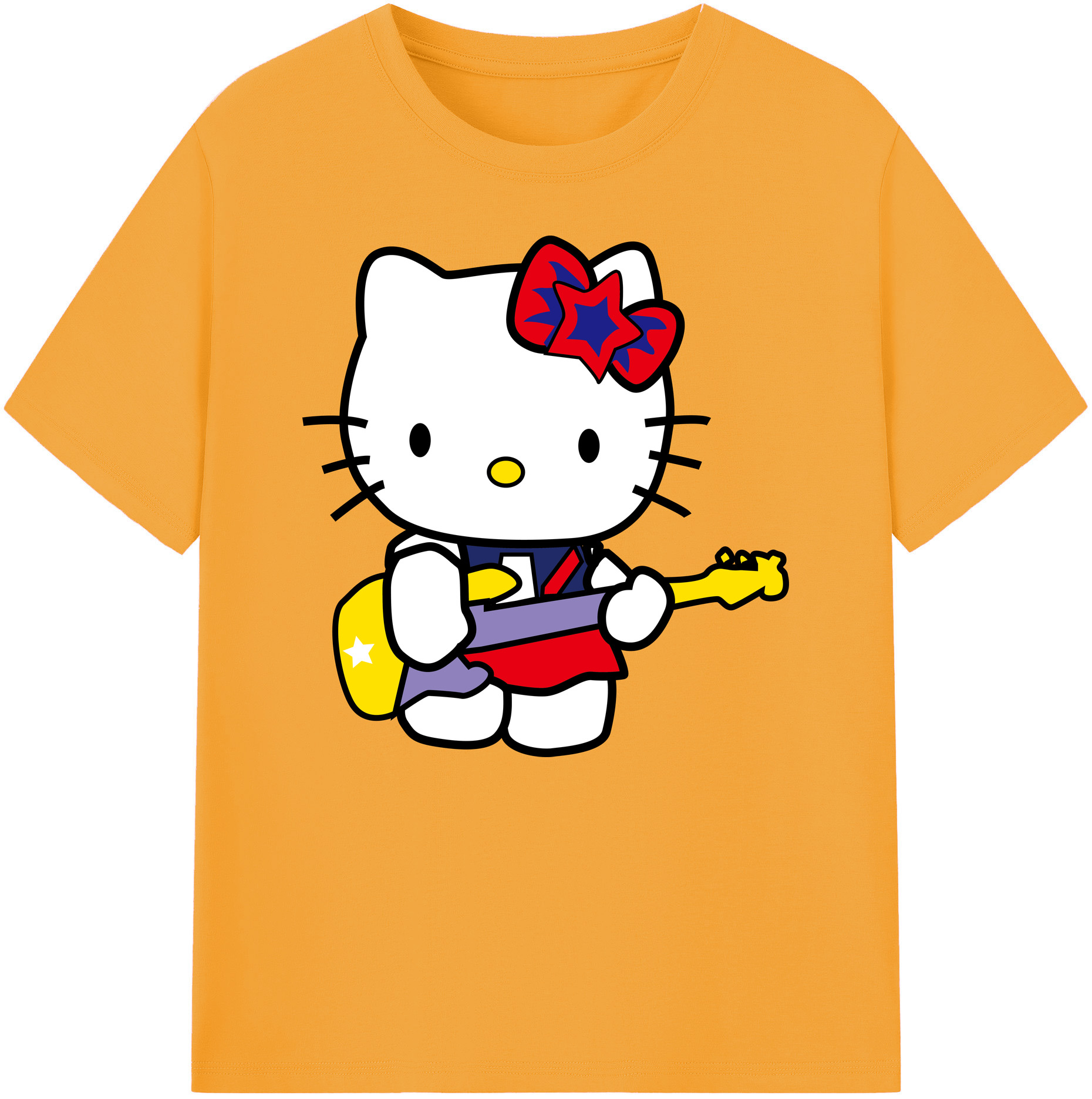 （画像用） Hello Kitty ハローキティ 綿100％ メンズ半袖Tシャツ｜肌触りやわらか＆通気性