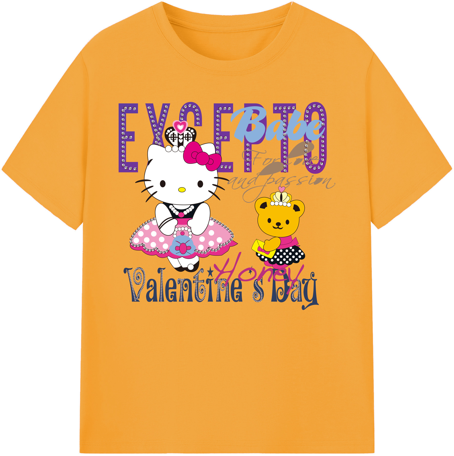 （画像用） Hello Kitty ハローキティ 綿100％ メンズ半袖Tシャツ｜肌触りやわらか＆通気性