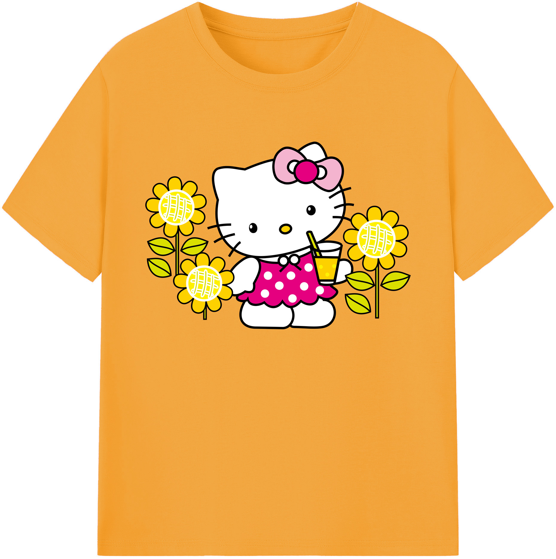 （画像用） Hello Kitty ハローキティ 綿100％ メンズ半袖Tシャツ｜肌触りやわらか＆通気性