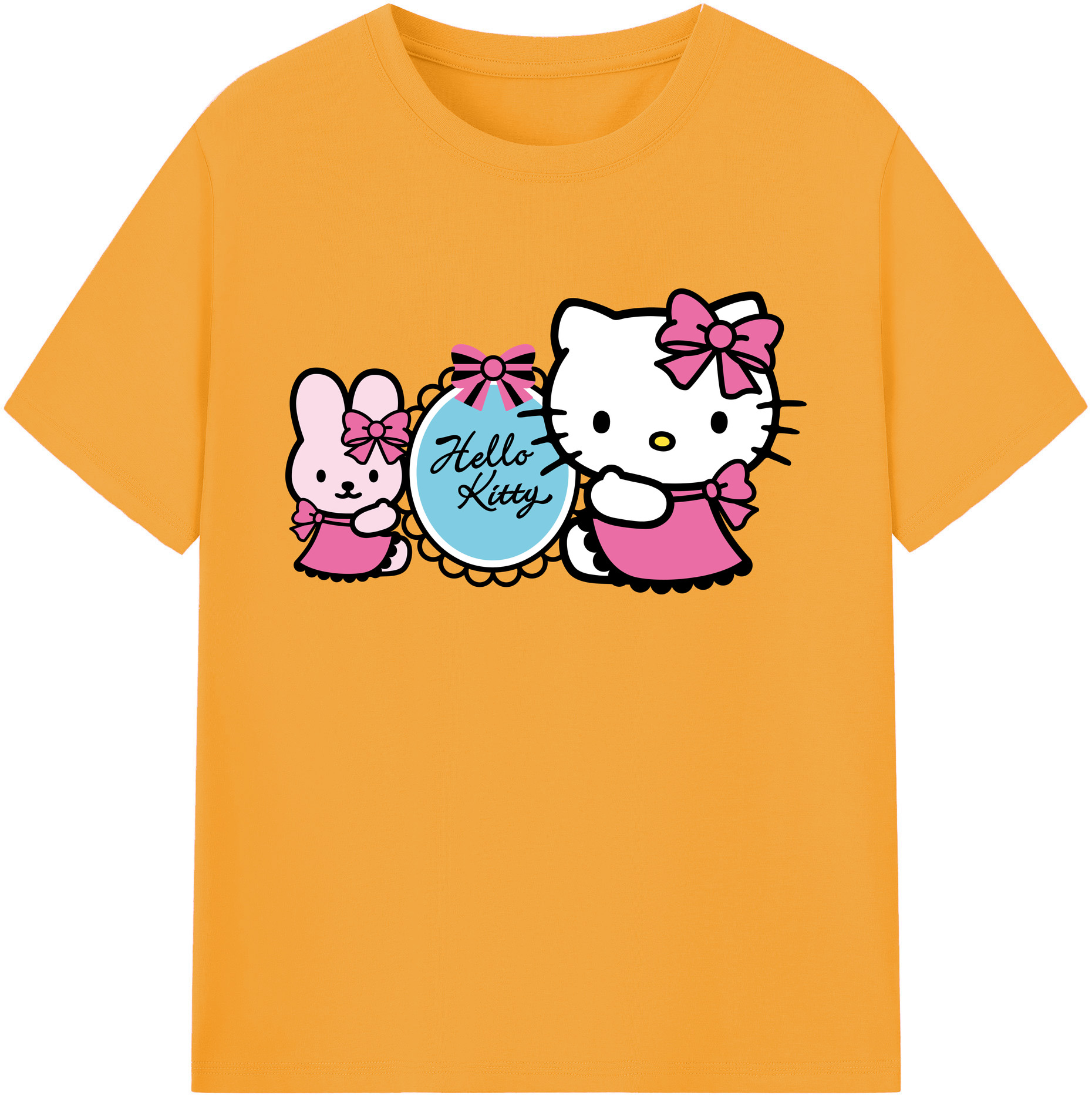 （画像用） Hello Kitty ハローキティ 綿100％ メンズ半袖Tシャツ｜肌触りやわらか＆通気性