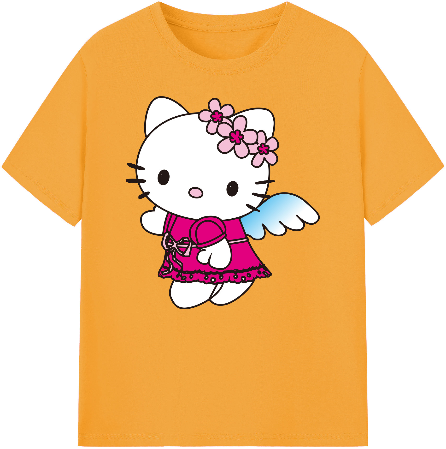 （画像用） Hello Kitty ハローキティ 綿100％ メンズ半袖Tシャツ｜肌触りやわらか＆通気性