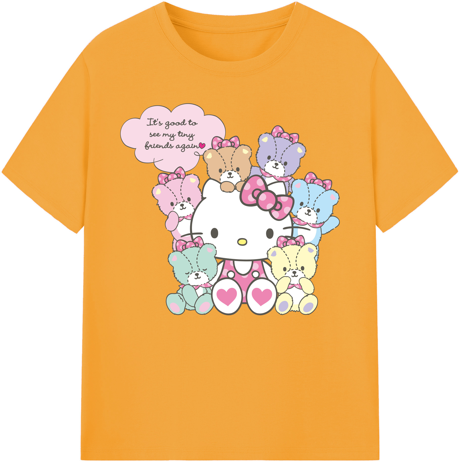 （画像用） Hello Kitty ハローキティ 綿100％ メンズ半袖Tシャツ｜肌触りやわらか＆通気性