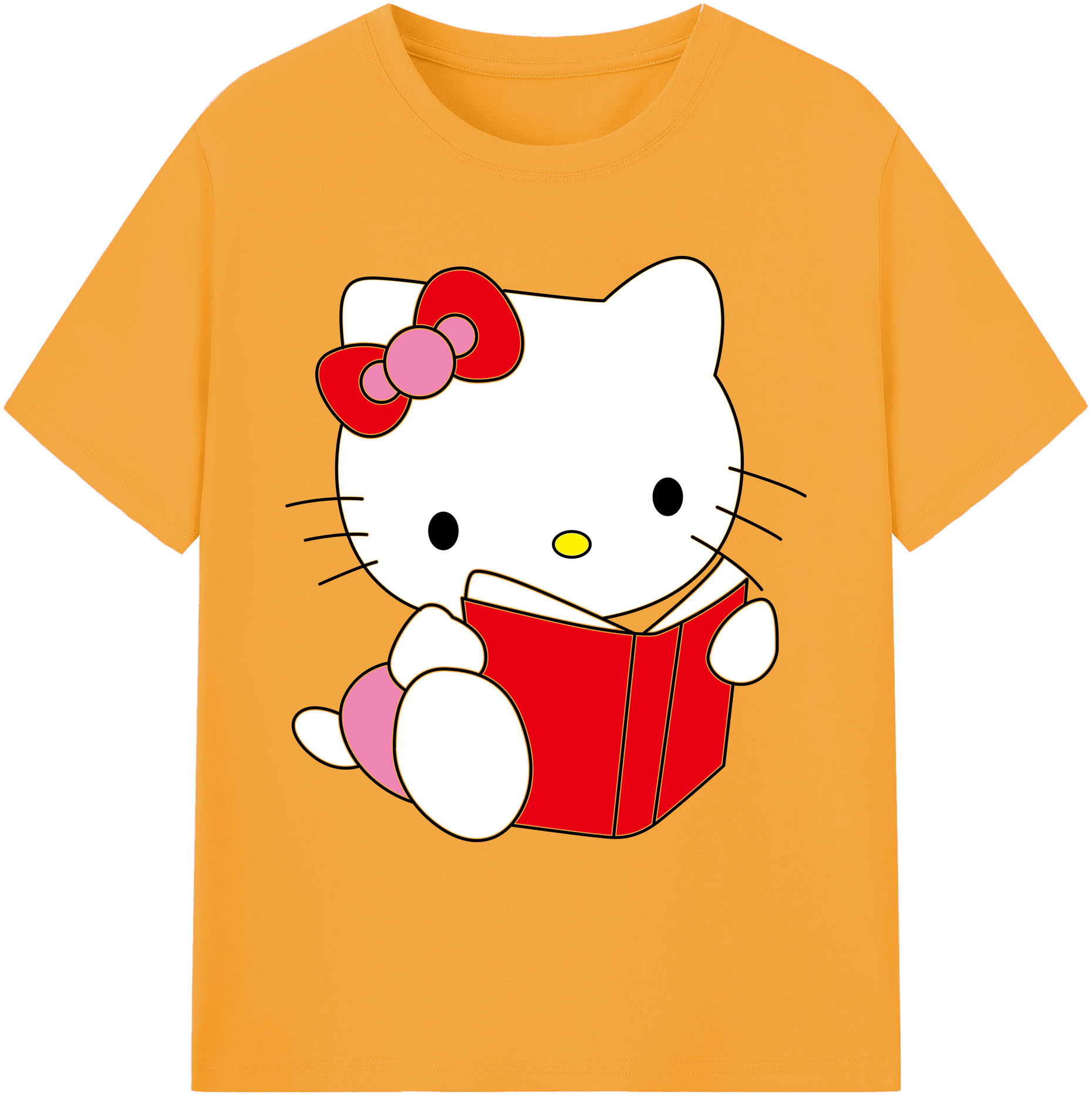 （画像用） Hello Kitty ハローキティ 綿100％ メンズ半袖Tシャツ｜肌触りやわらか＆通気性