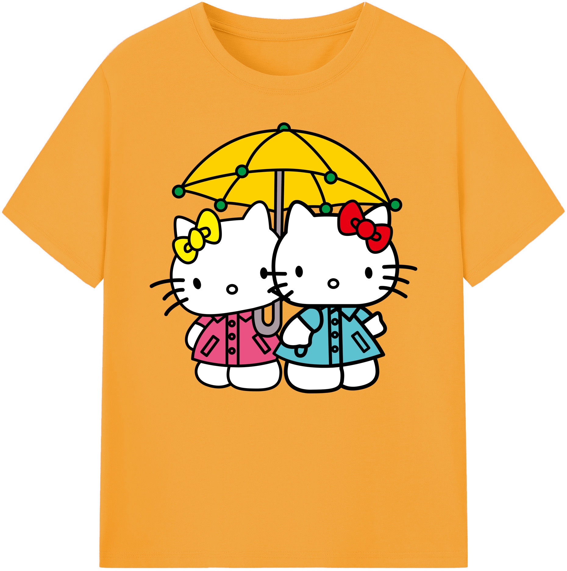 （画像用） Hello Kitty ハローキティ 綿100％ メンズ半袖Tシャツ｜肌触りやわらか＆通気性
