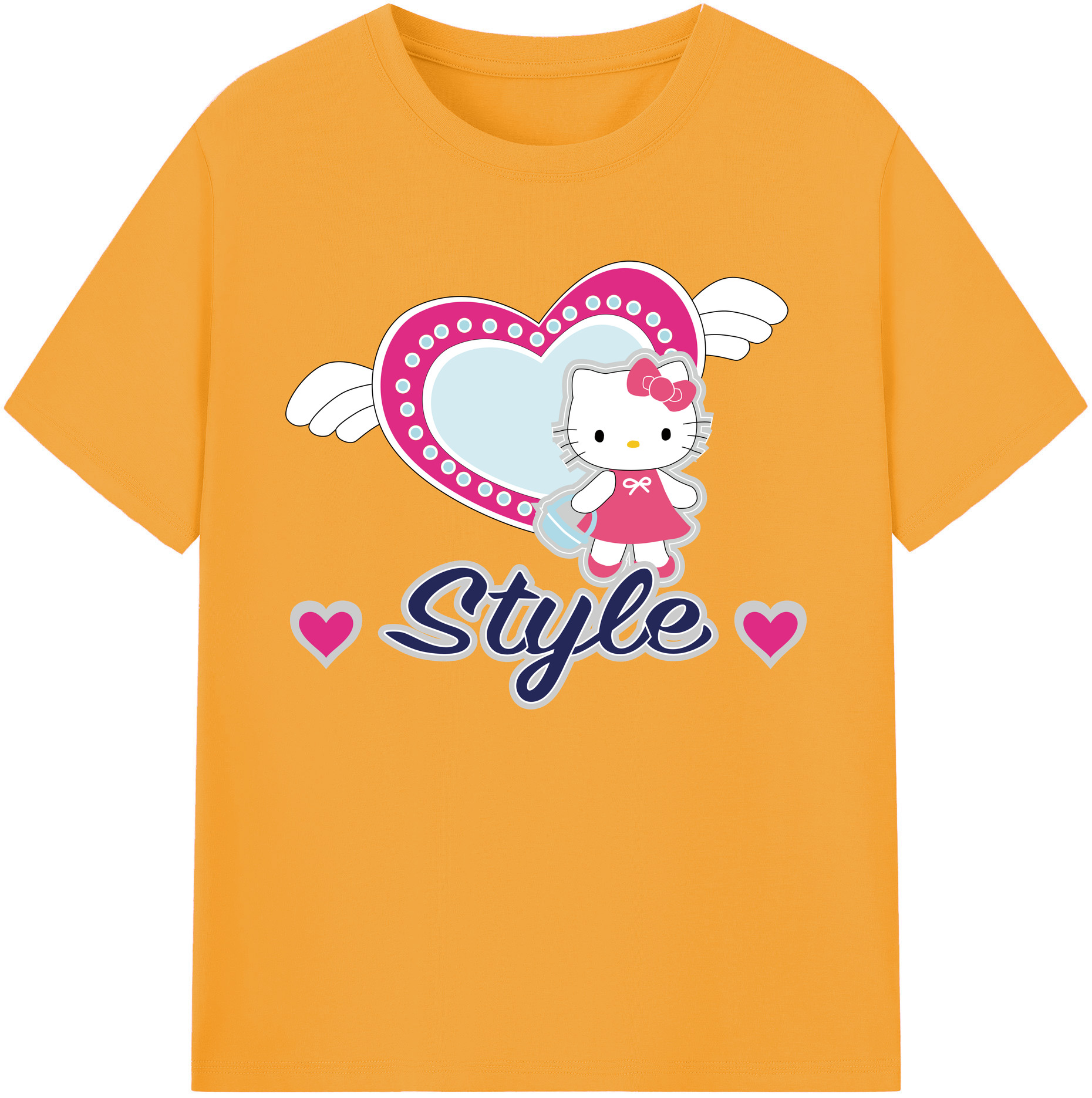 （画像用） Hello Kitty ハローキティ 綿100％ メンズ半袖Tシャツ｜肌触りやわらか＆通気性