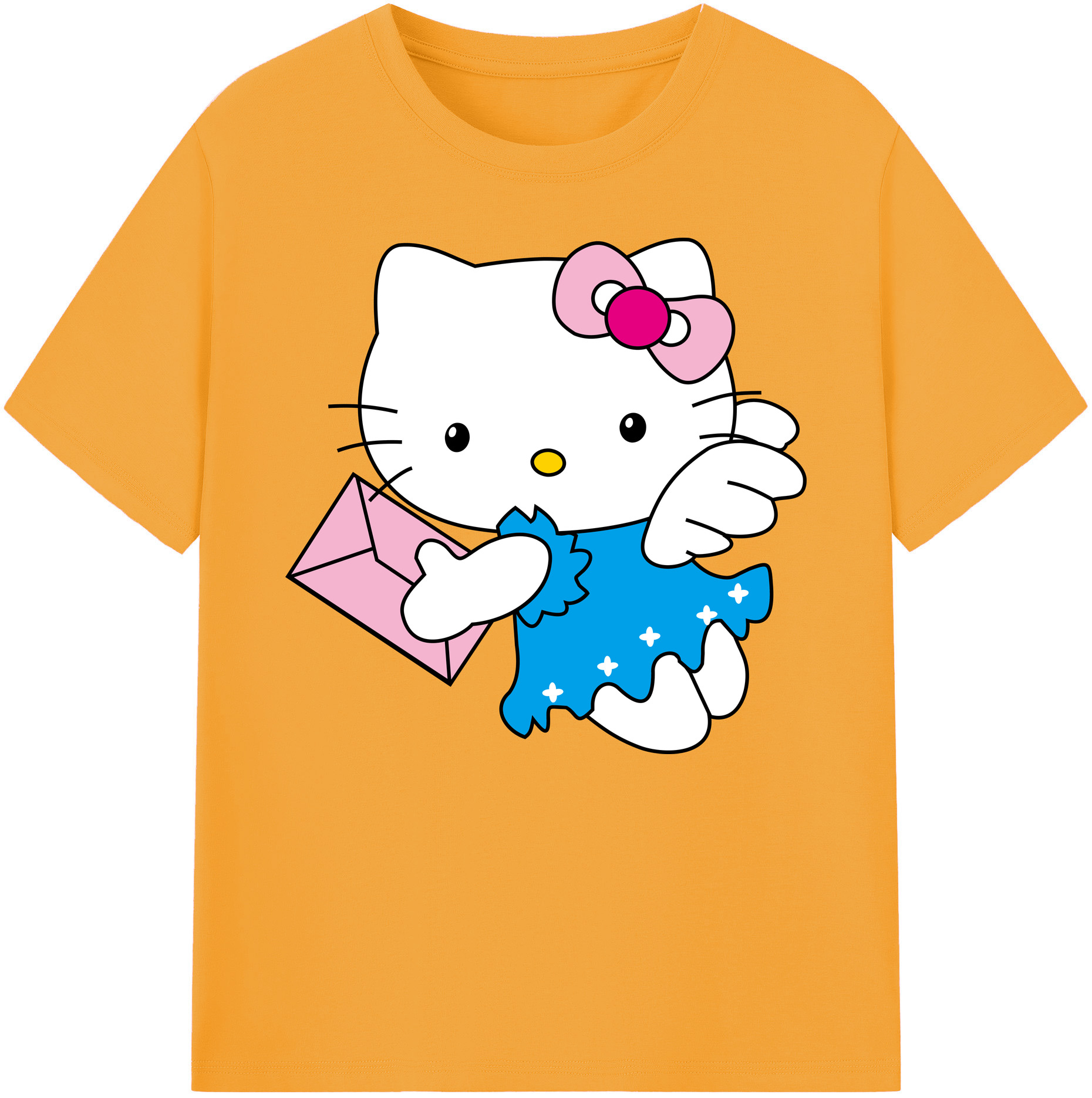 （画像用） Hello Kitty ハローキティ 綿100％ メンズ半袖Tシャツ｜肌触りやわらか＆通気性