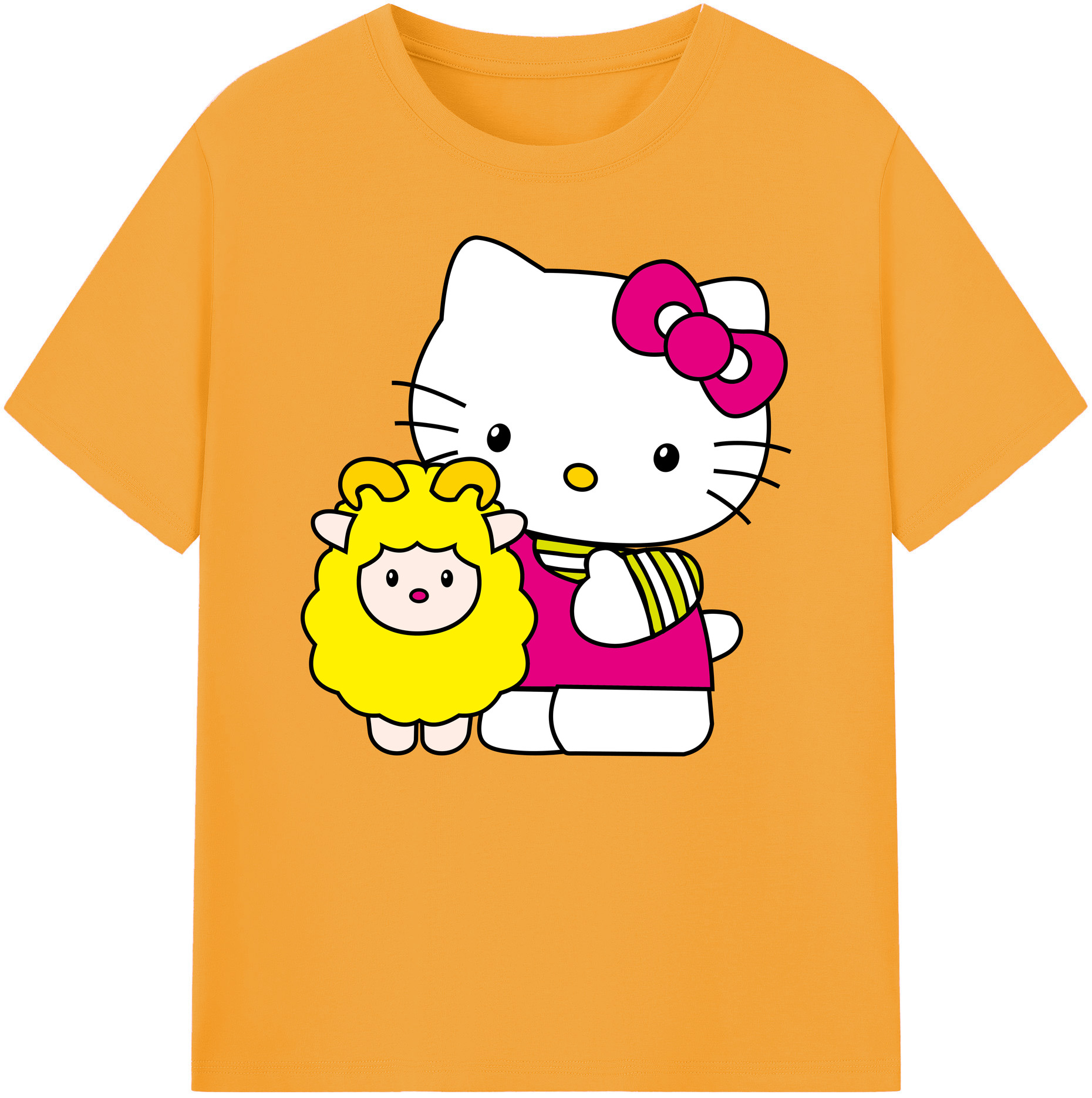 （画像用） Hello Kitty ハローキティ 綿100％ メンズ半袖Tシャツ｜肌触りやわらか＆通気性