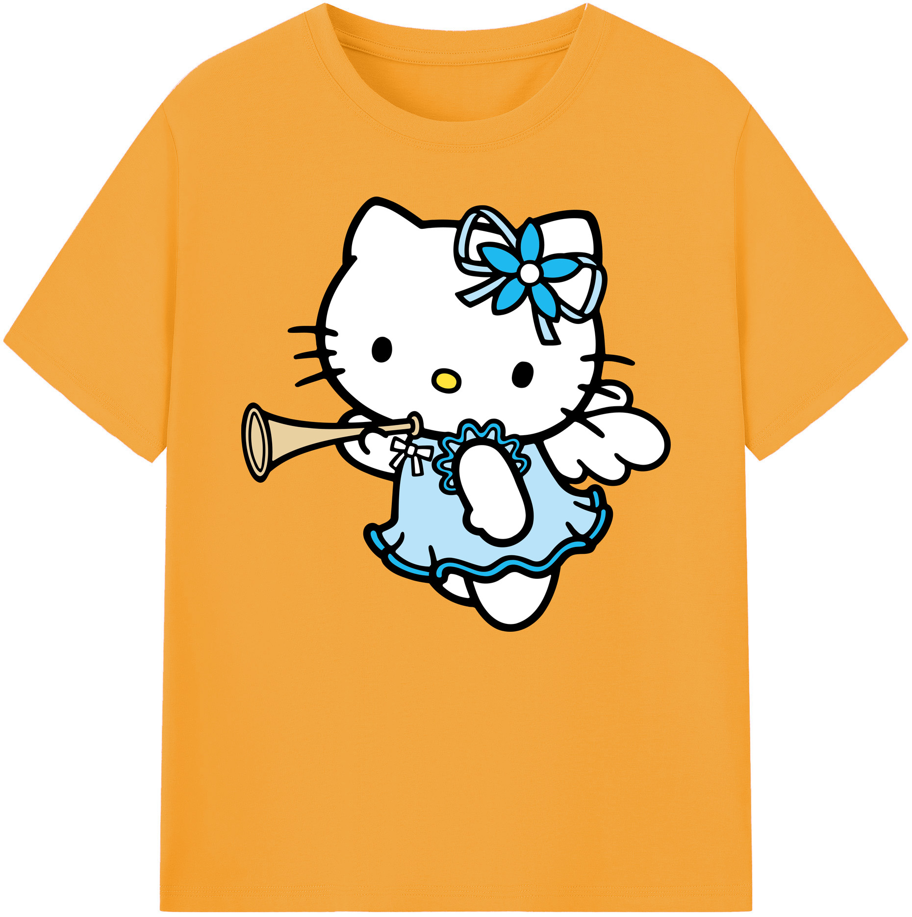 （画像用） Hello Kitty ハローキティ 綿100％ メンズ半袖Tシャツ｜肌触りやわらか＆通気性