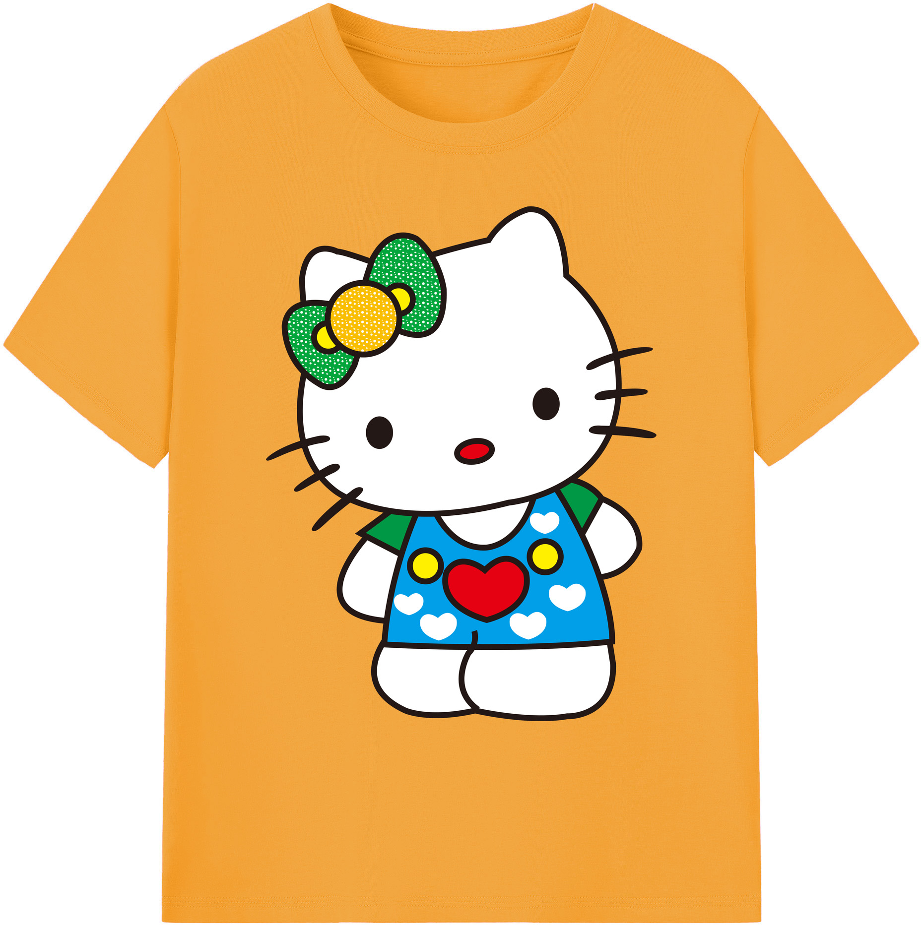 （画像用） Hello Kitty ハローキティ 綿100％ メンズ半袖Tシャツ｜肌触りやわらか＆通気性