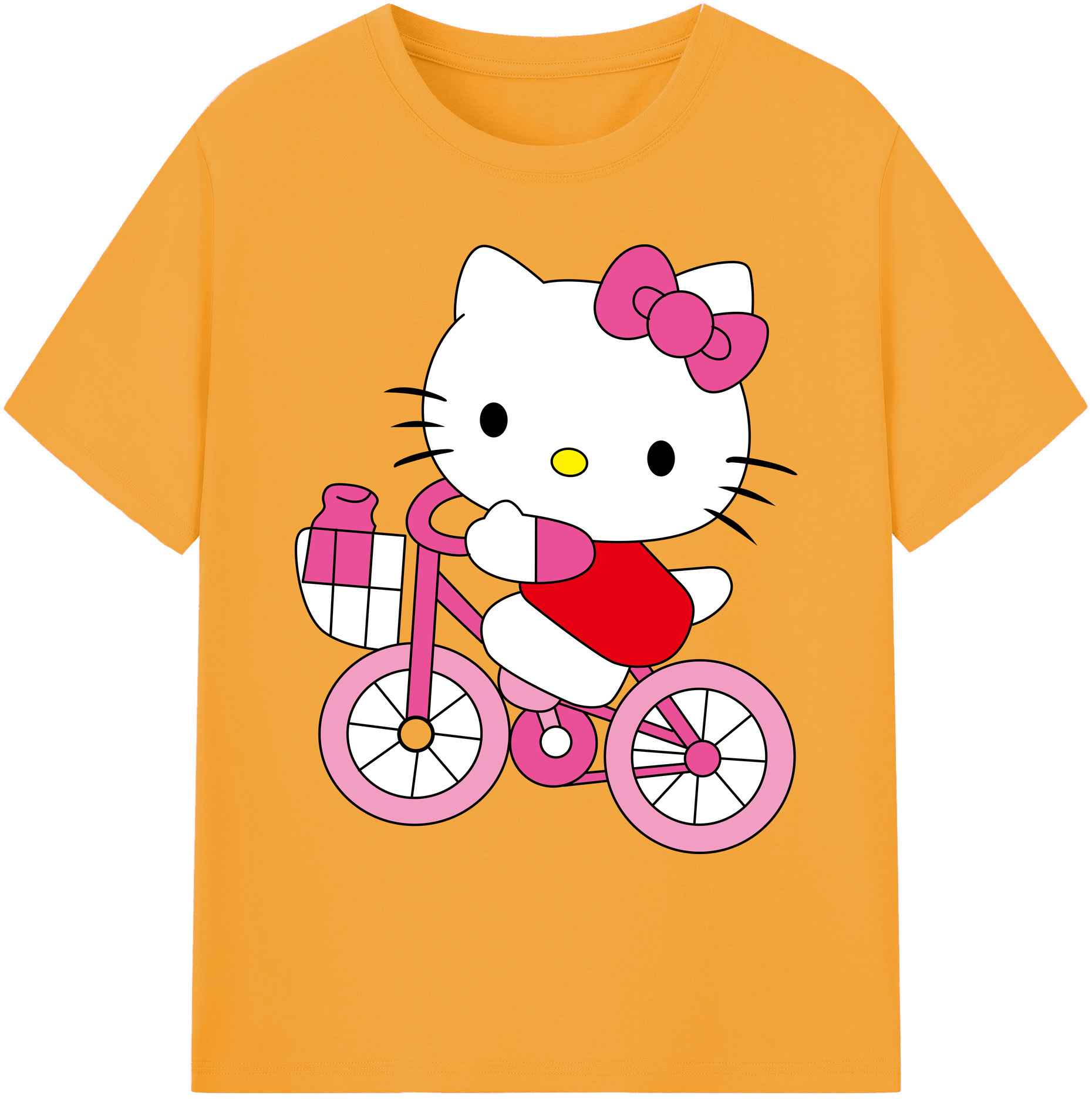 （画像用） Hello Kitty ハローキティ 綿100％ メンズ半袖Tシャツ｜肌触りやわらか＆通気性