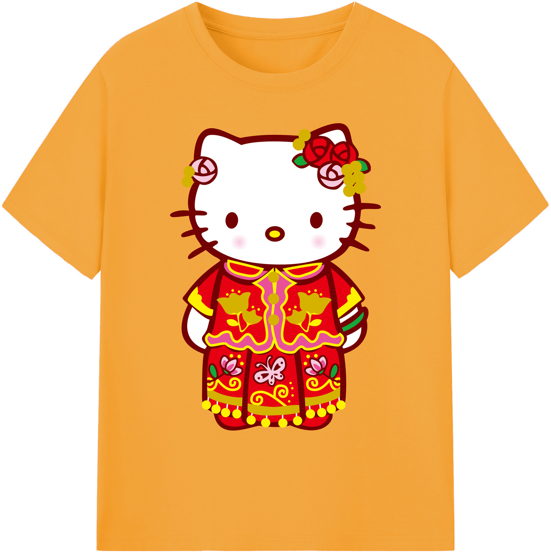 （画像用） Hello Kitty ハローキティ 綿100％ メンズ半袖Tシャツ｜肌触りやわらか＆通気性