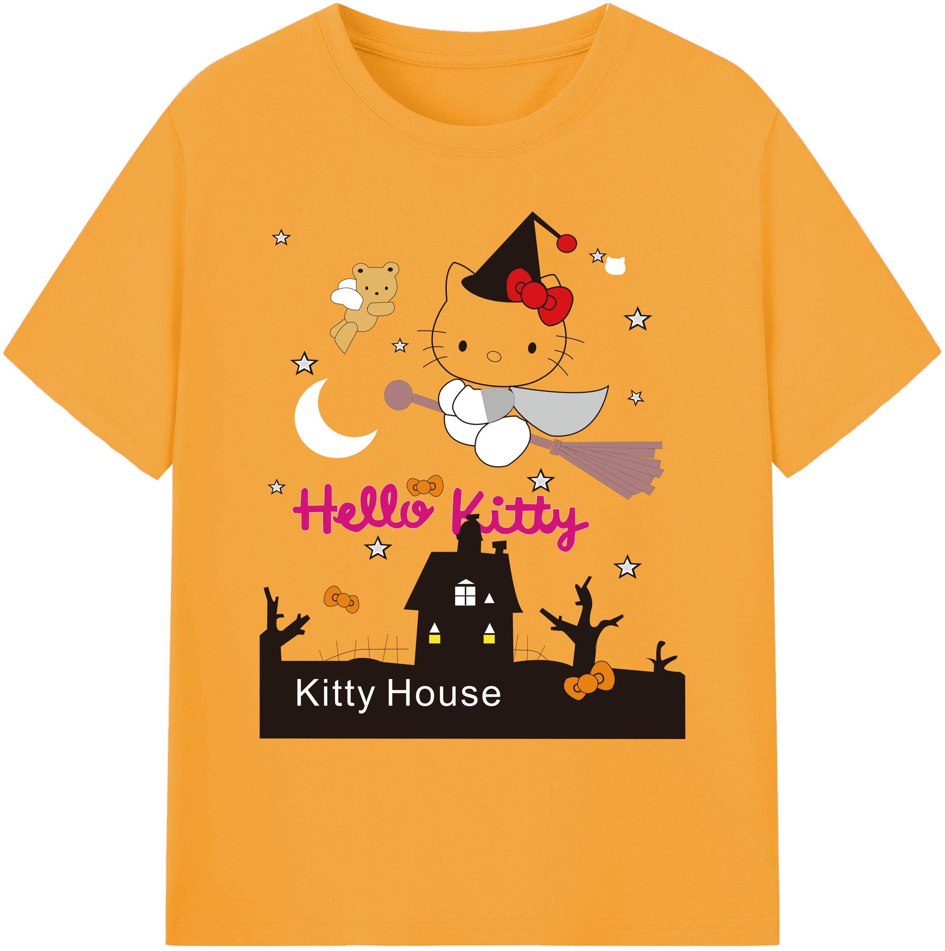 （画像用） Hello Kitty ハローキティ 綿100％ メンズ半袖Tシャツ｜肌触りやわらか＆通気性