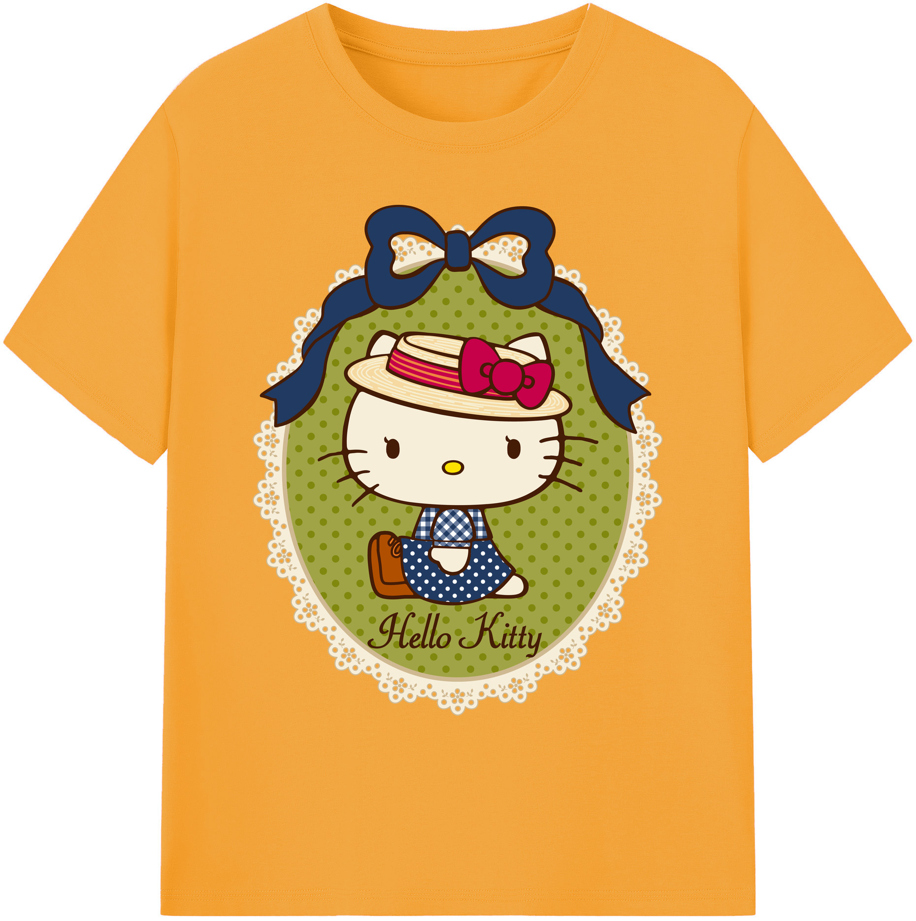 （画像用） Hello Kitty ハローキティ 綿100％ メンズ半袖Tシャツ｜肌触りやわらか＆通気性
