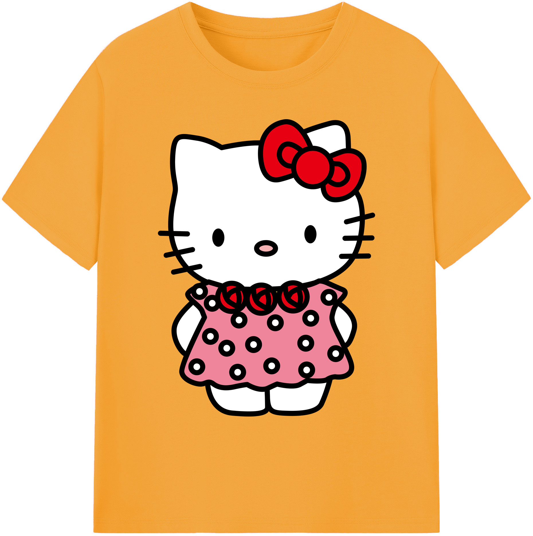 （画像用） Hello Kitty ハローキティ 綿100％ メンズ半袖Tシャツ｜肌触りやわらか＆通気性