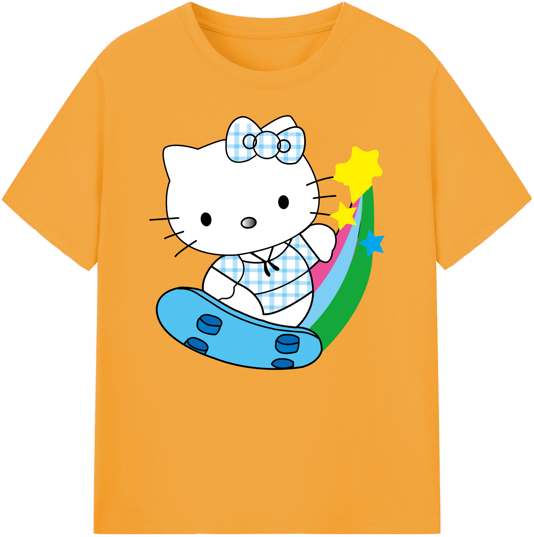 （画像用） Hello Kitty ハローキティ 綿100％ メンズ半袖Tシャツ｜肌触りやわらか＆通気性