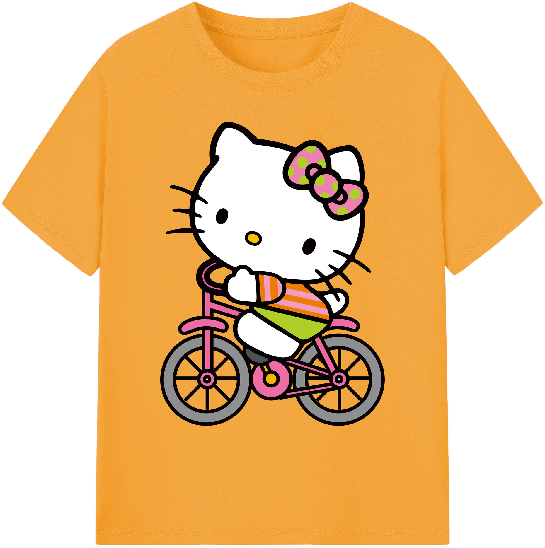 （画像用） Hello Kitty ハローキティ 綿100％ メンズ半袖Tシャツ｜肌触りやわらか＆通気性