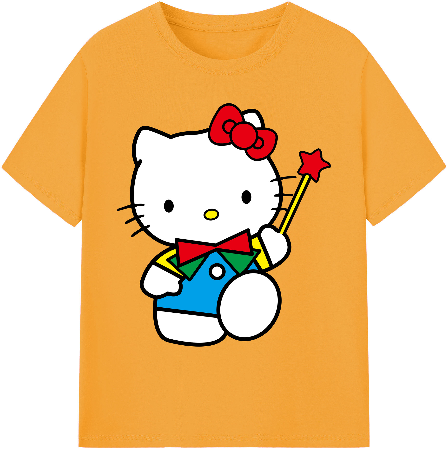 （画像用） Hello Kitty ハローキティ 綿100％ メンズ半袖Tシャツ｜肌触りやわらか＆通気性