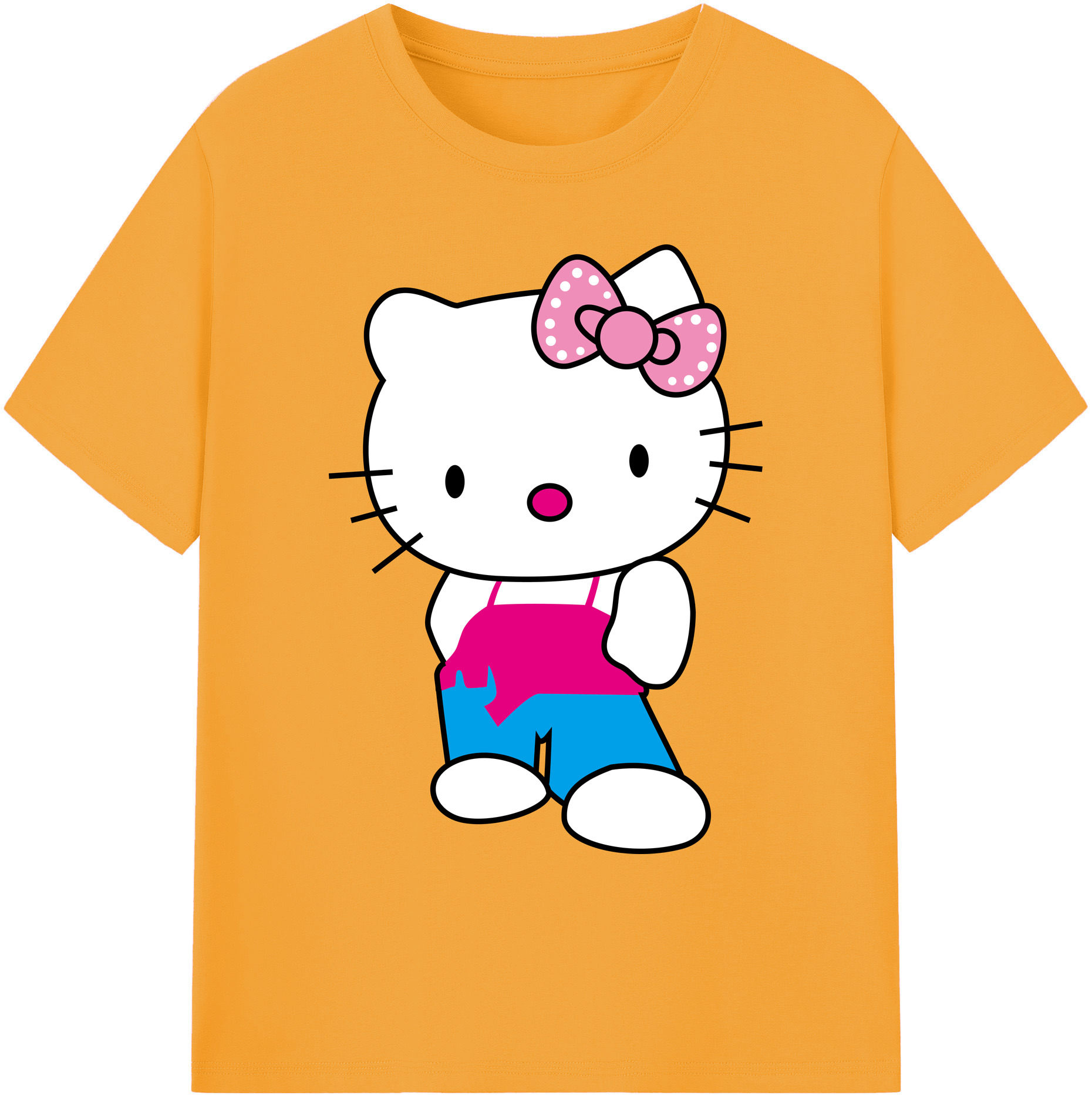 （画像用） Hello Kitty ハローキティ 綿100％ メンズ半袖Tシャツ｜肌触りやわらか＆通気性