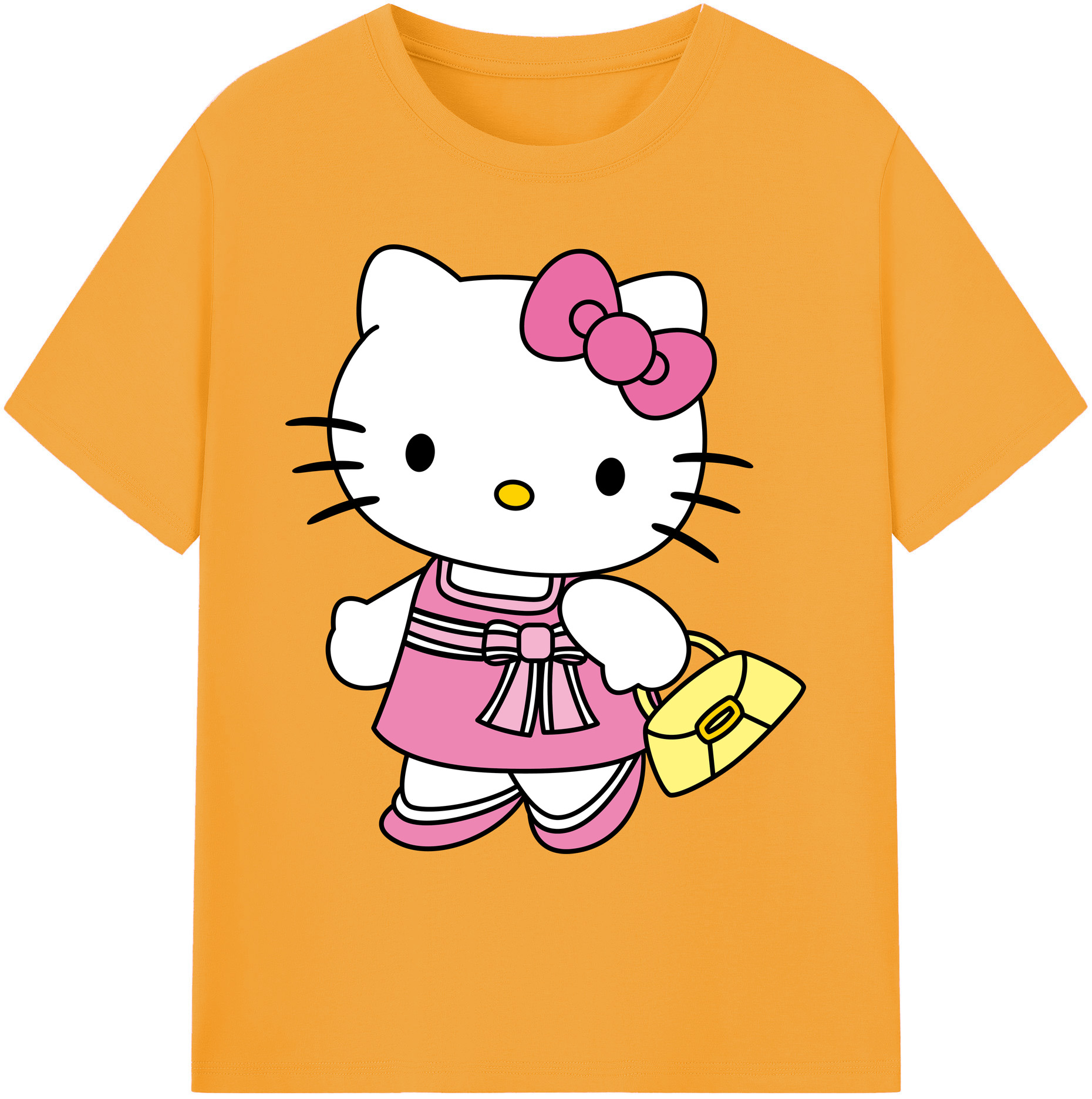 （画像用） Hello Kitty ハローキティ 綿100％ メンズ半袖Tシャツ｜肌触りやわらか＆通気性