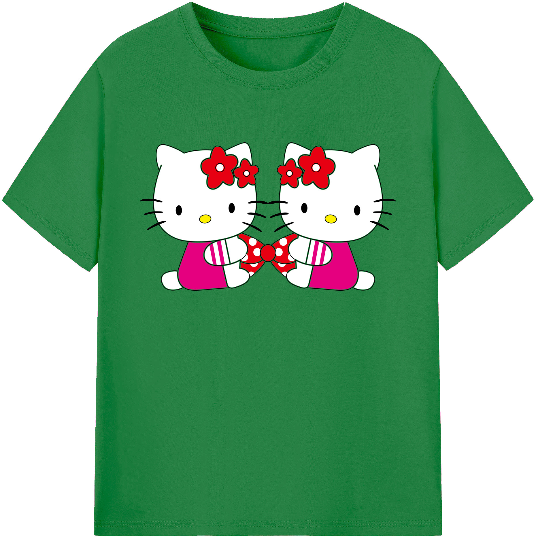 （画像用） Hello Kitty ハローキティ 綿100％ メンズ半袖Tシャツ｜肌触りやわらか＆通気性