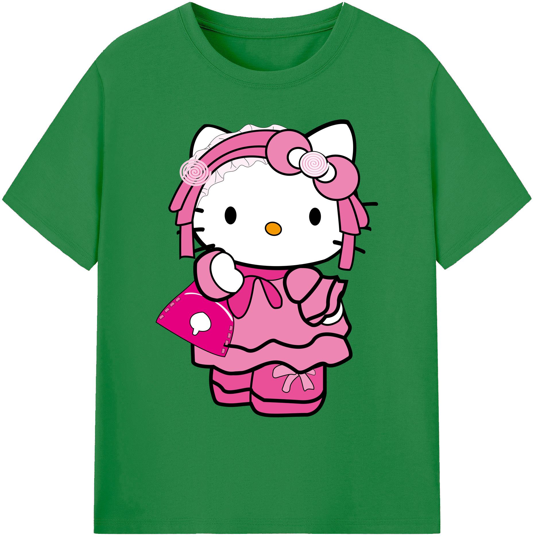 （画像用） Hello Kitty ハローキティ 綿100％ メンズ半袖Tシャツ｜肌触りやわらか＆通気性