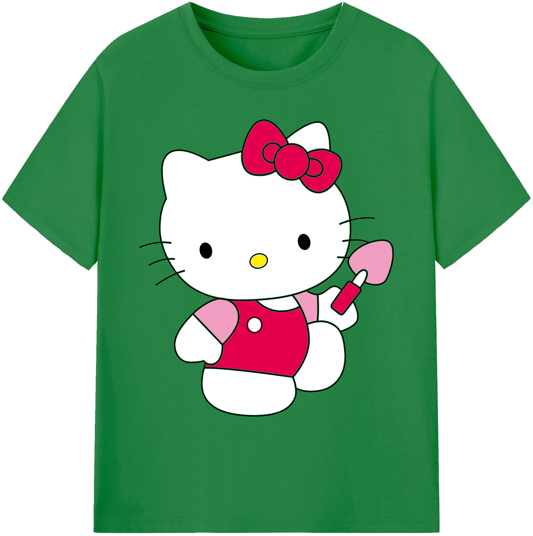 （画像用） Hello Kitty ハローキティ 綿100％ メンズ半袖Tシャツ｜肌触りやわらか＆通気性