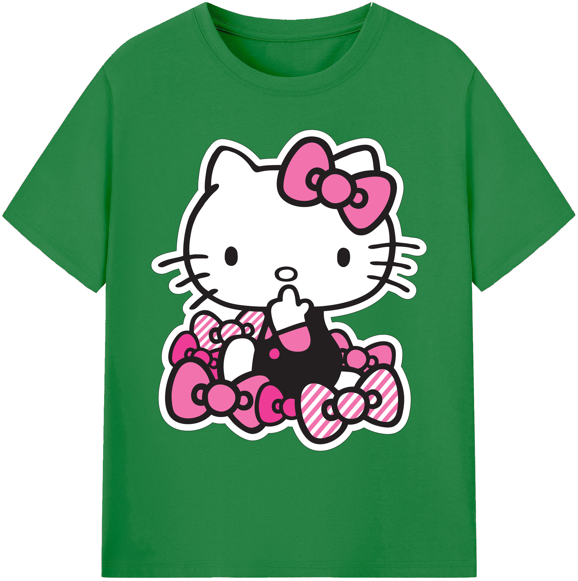 （画像用） Hello Kitty ハローキティ 綿100％ メンズ半袖Tシャツ｜肌触りやわらか＆通気性