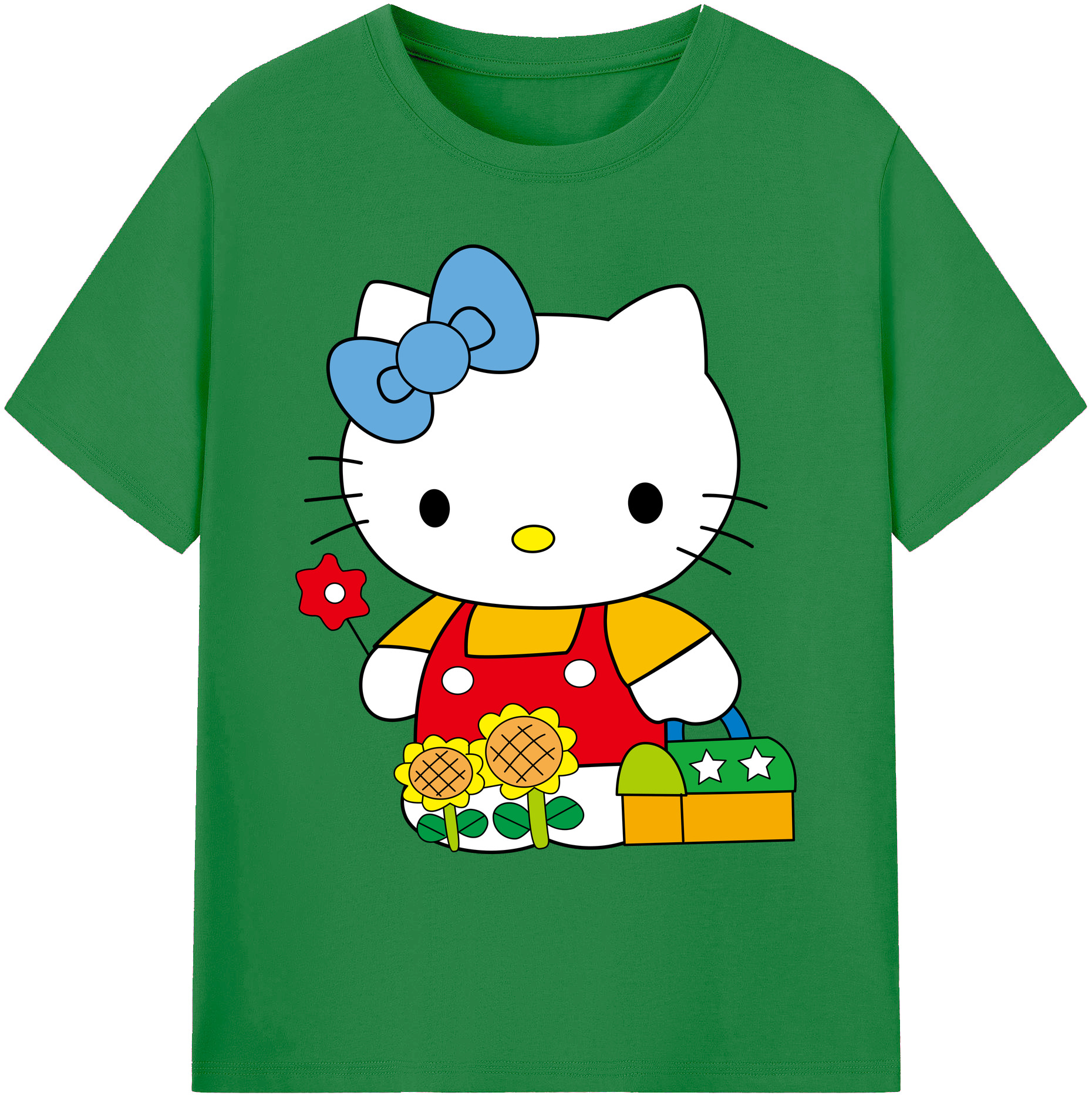 （画像用） Hello Kitty ハローキティ 綿100％ メンズ半袖Tシャツ｜肌触りやわらか＆通気性
