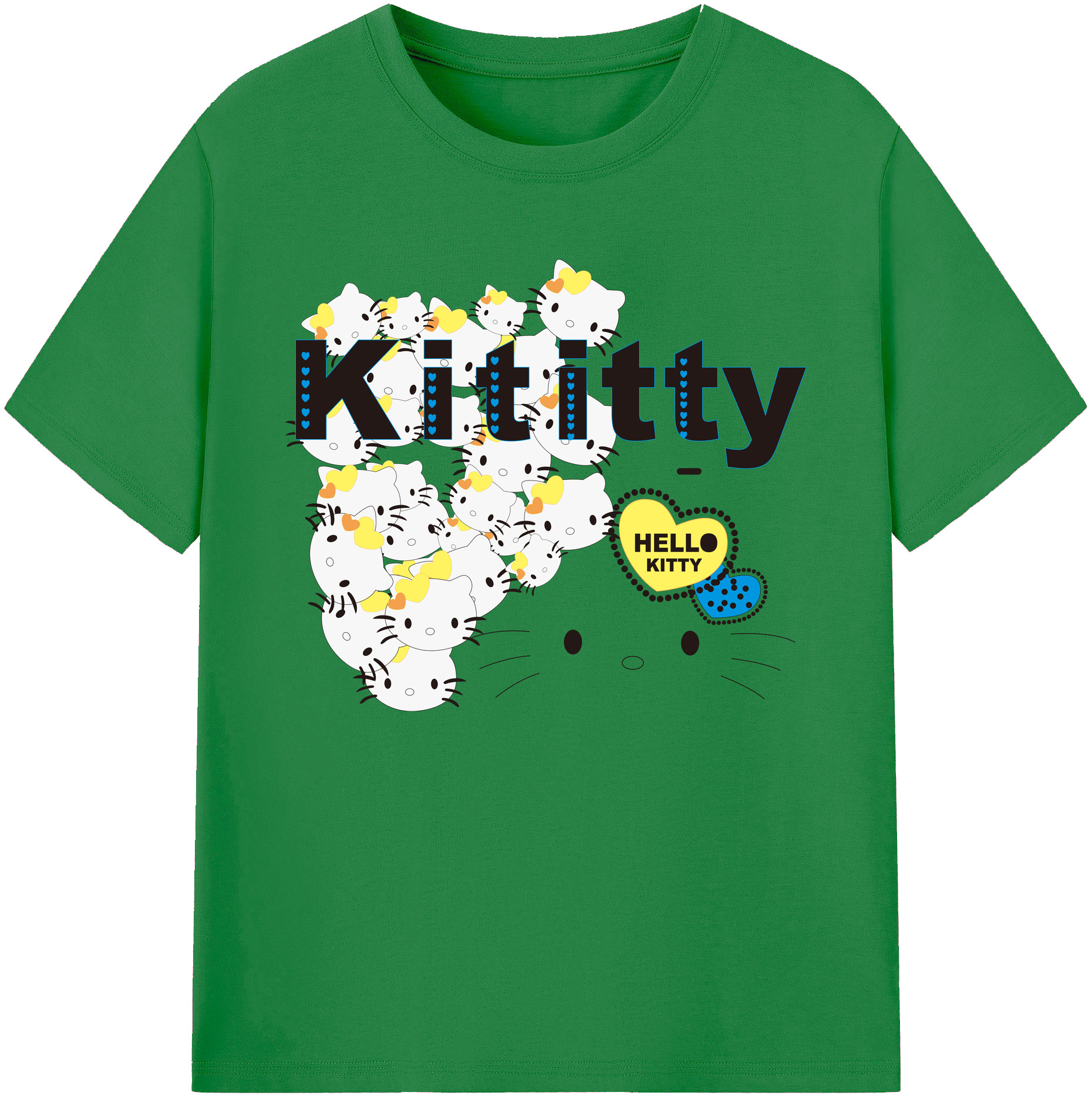 （画像用） Hello Kitty ハローキティ 綿100％ メンズ半袖Tシャツ｜肌触りやわらか＆通気性