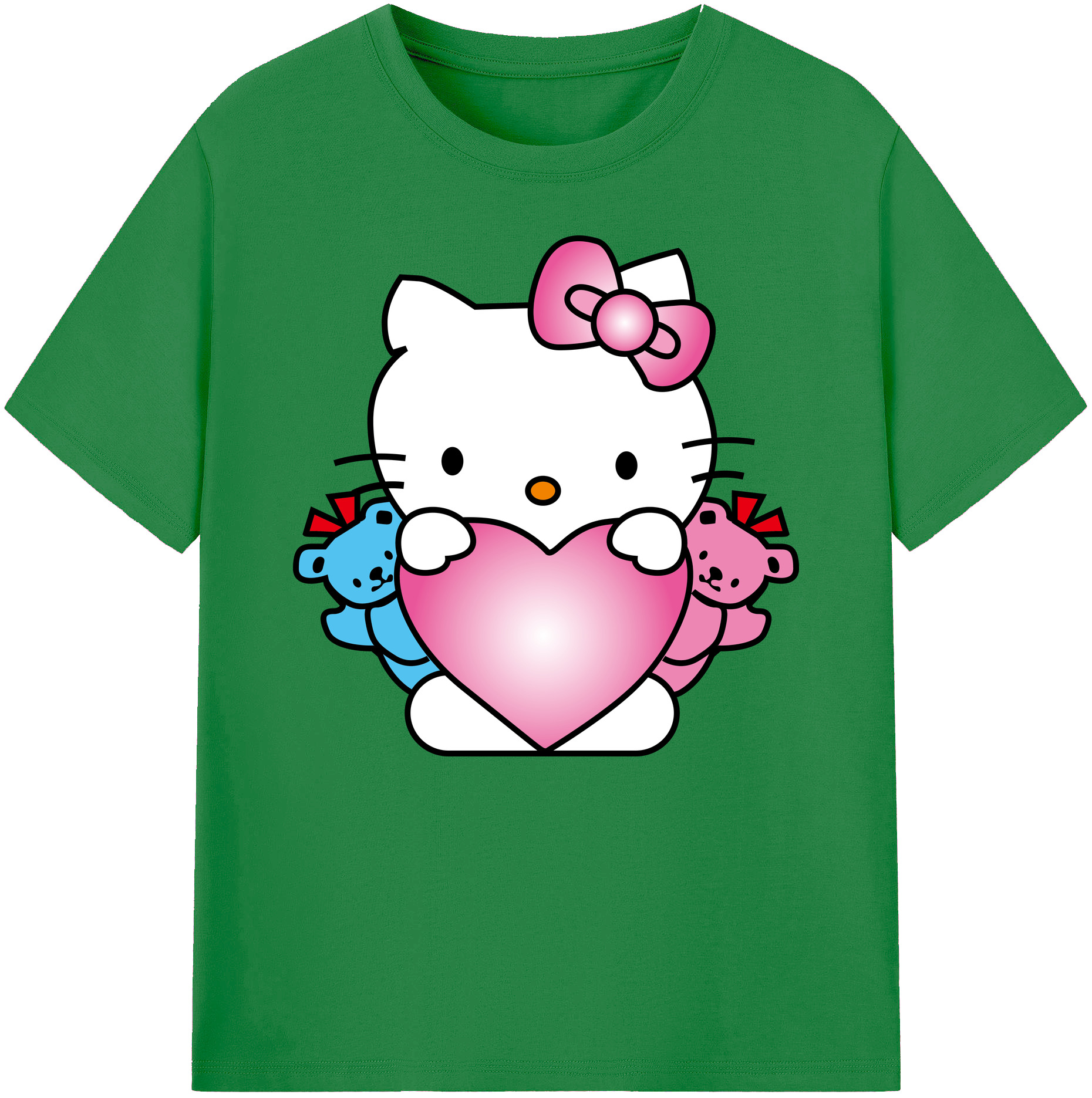 （画像用） Hello Kitty ハローキティ 綿100％ メンズ半袖Tシャツ｜肌触りやわらか＆通気性