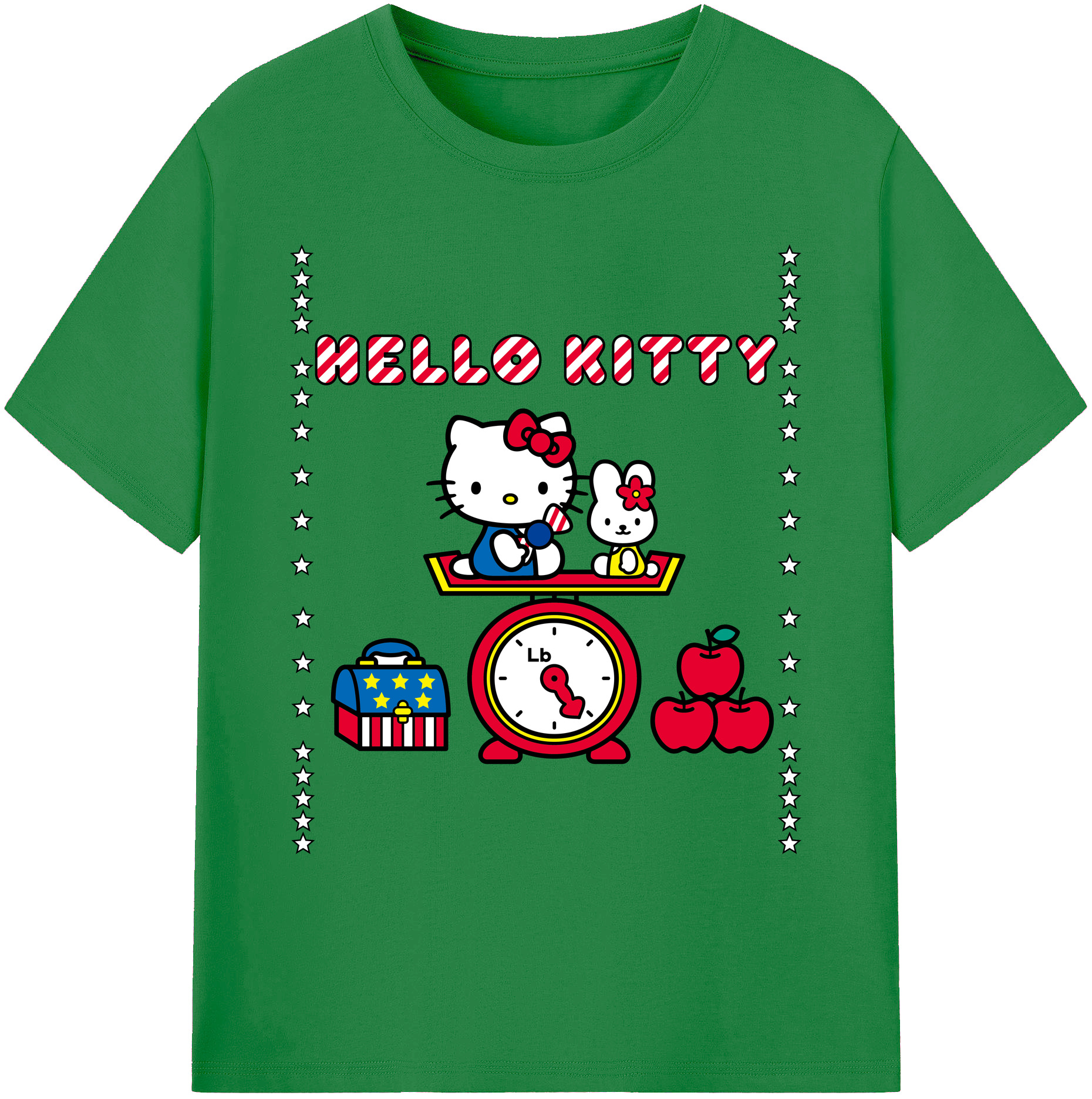 （画像用） Hello Kitty ハローキティ 綿100％ メンズ半袖Tシャツ｜肌触りやわらか＆通気性