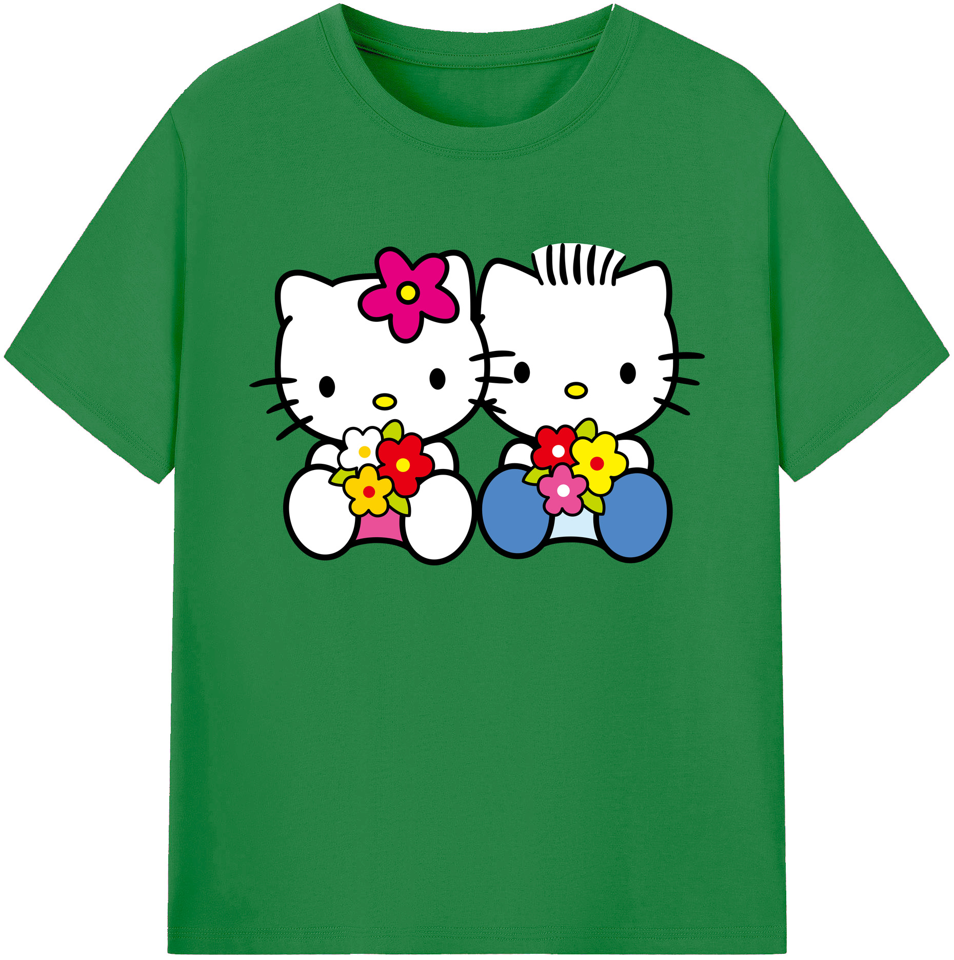 （画像用） Hello Kitty ハローキティ 綿100％ メンズ半袖Tシャツ｜肌触りやわらか＆通気性