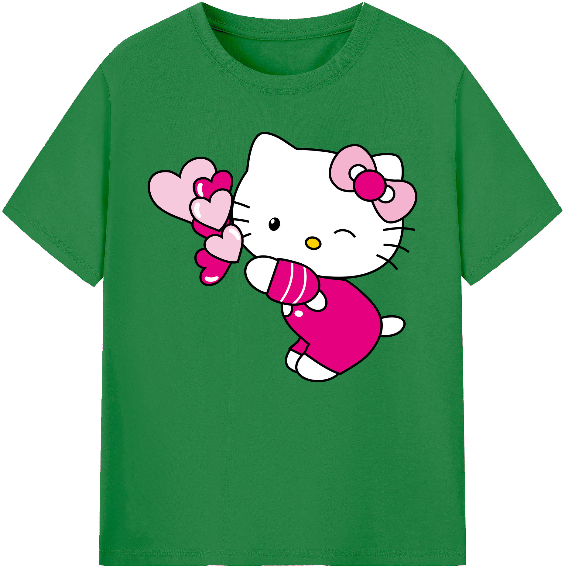 （画像用） Hello Kitty ハローキティ 綿100％ メンズ半袖Tシャツ｜肌触りやわらか＆通気性