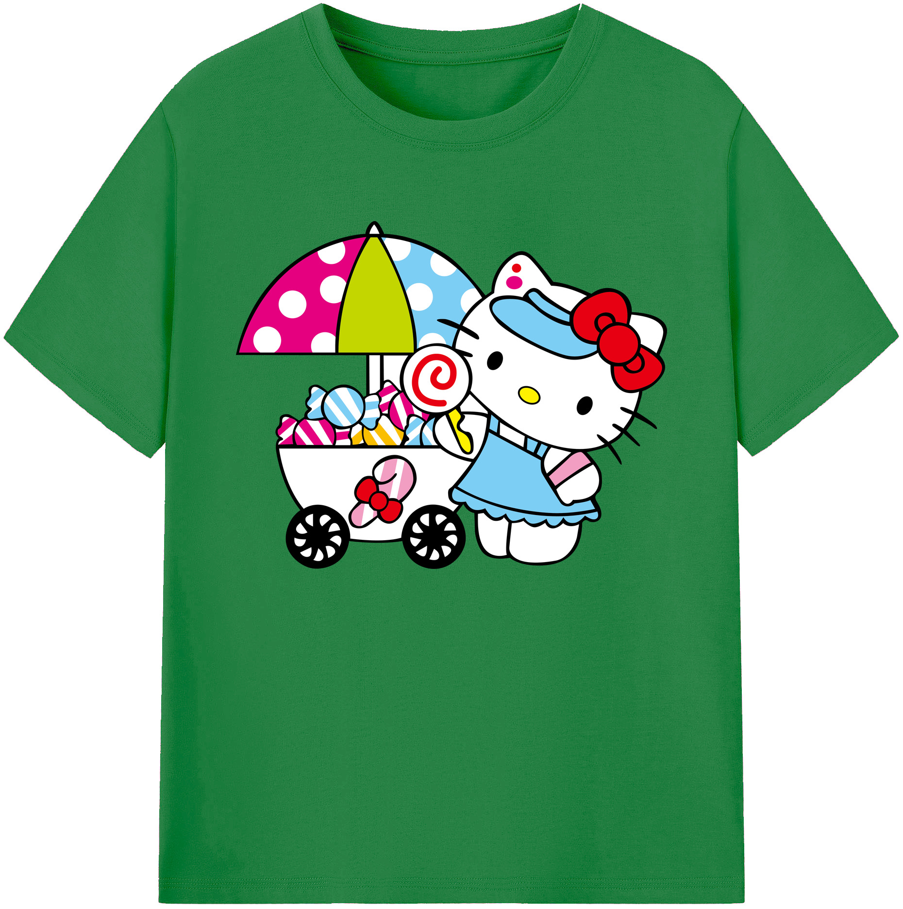 （画像用） Hello Kitty ハローキティ 綿100％ メンズ半袖Tシャツ｜肌触りやわらか＆通気性