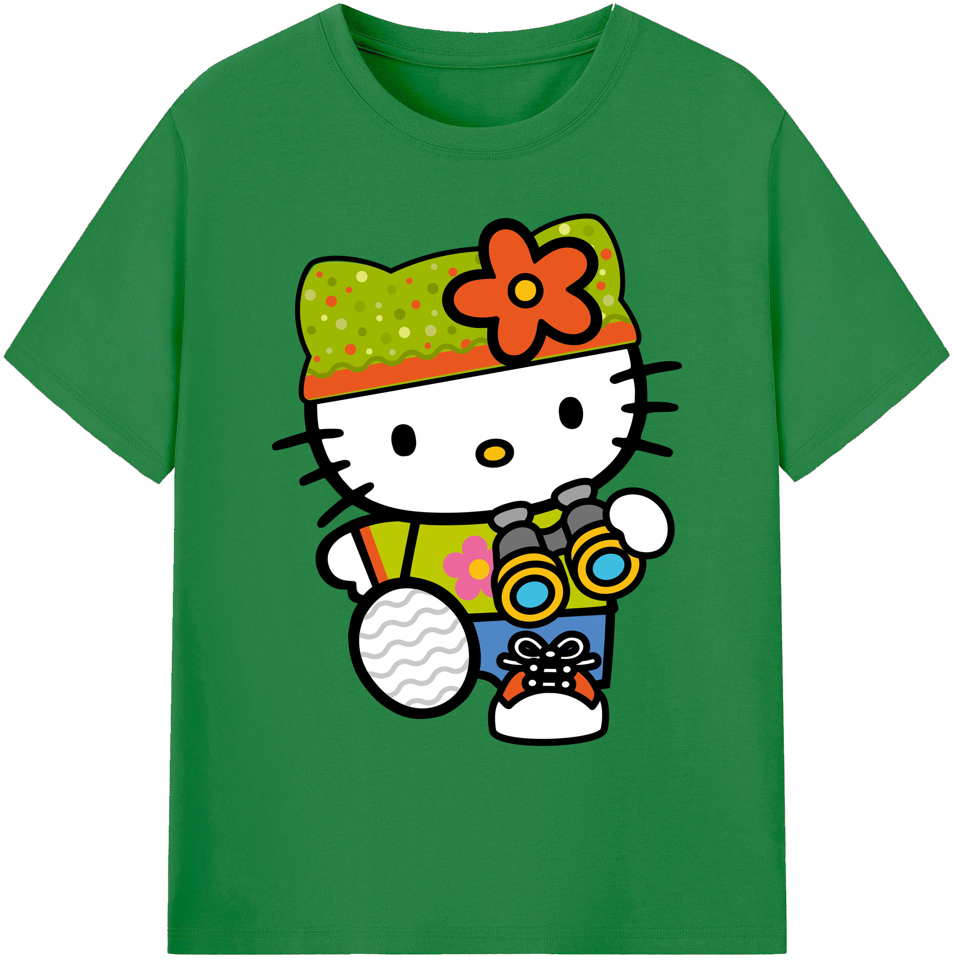 （画像用） Hello Kitty ハローキティ 綿100％ メンズ半袖Tシャツ｜肌触りやわらか＆通気性