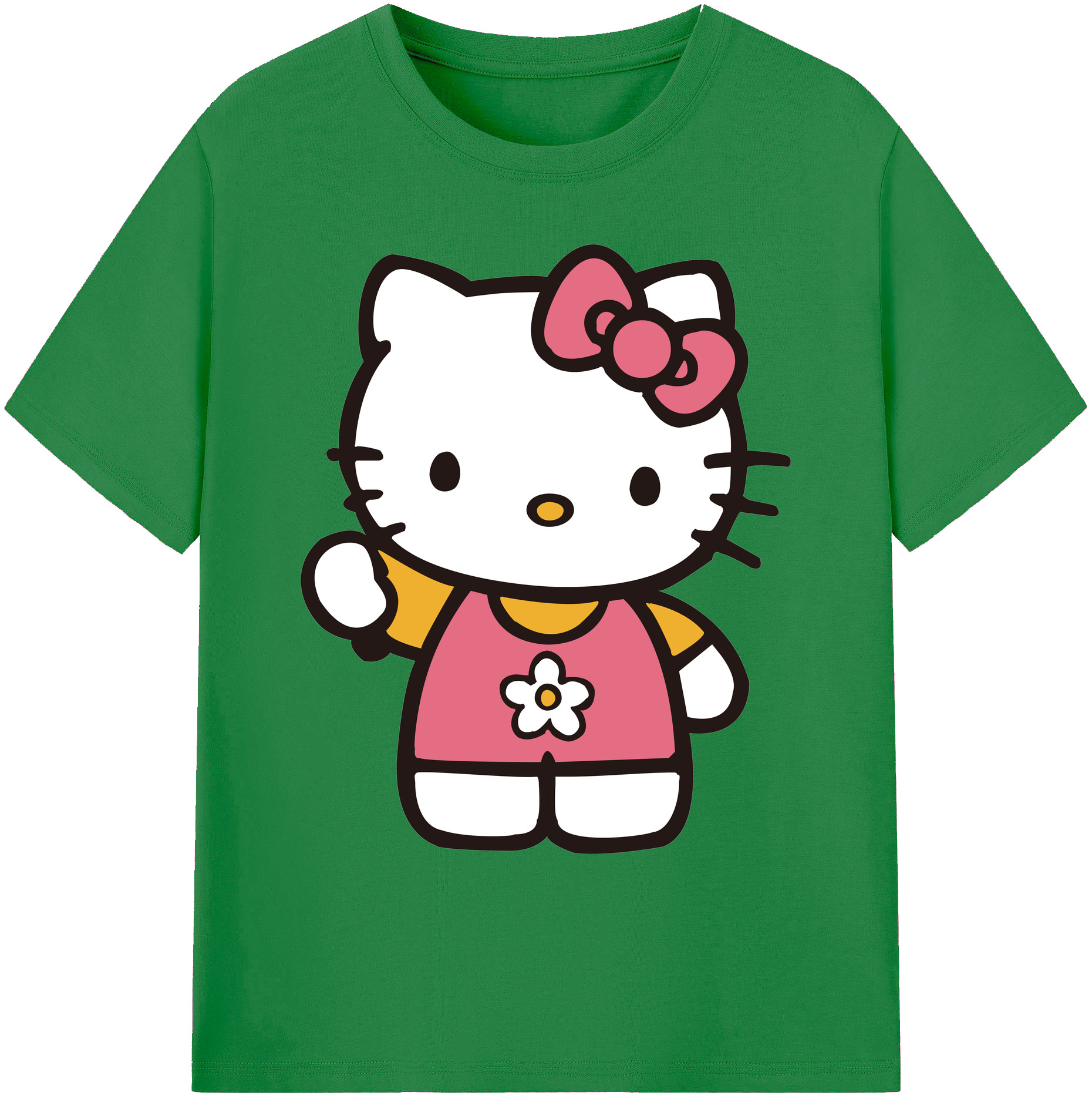 （画像用） Hello Kitty ハローキティ 綿100％ メンズ半袖Tシャツ｜肌触りやわらか＆通気性