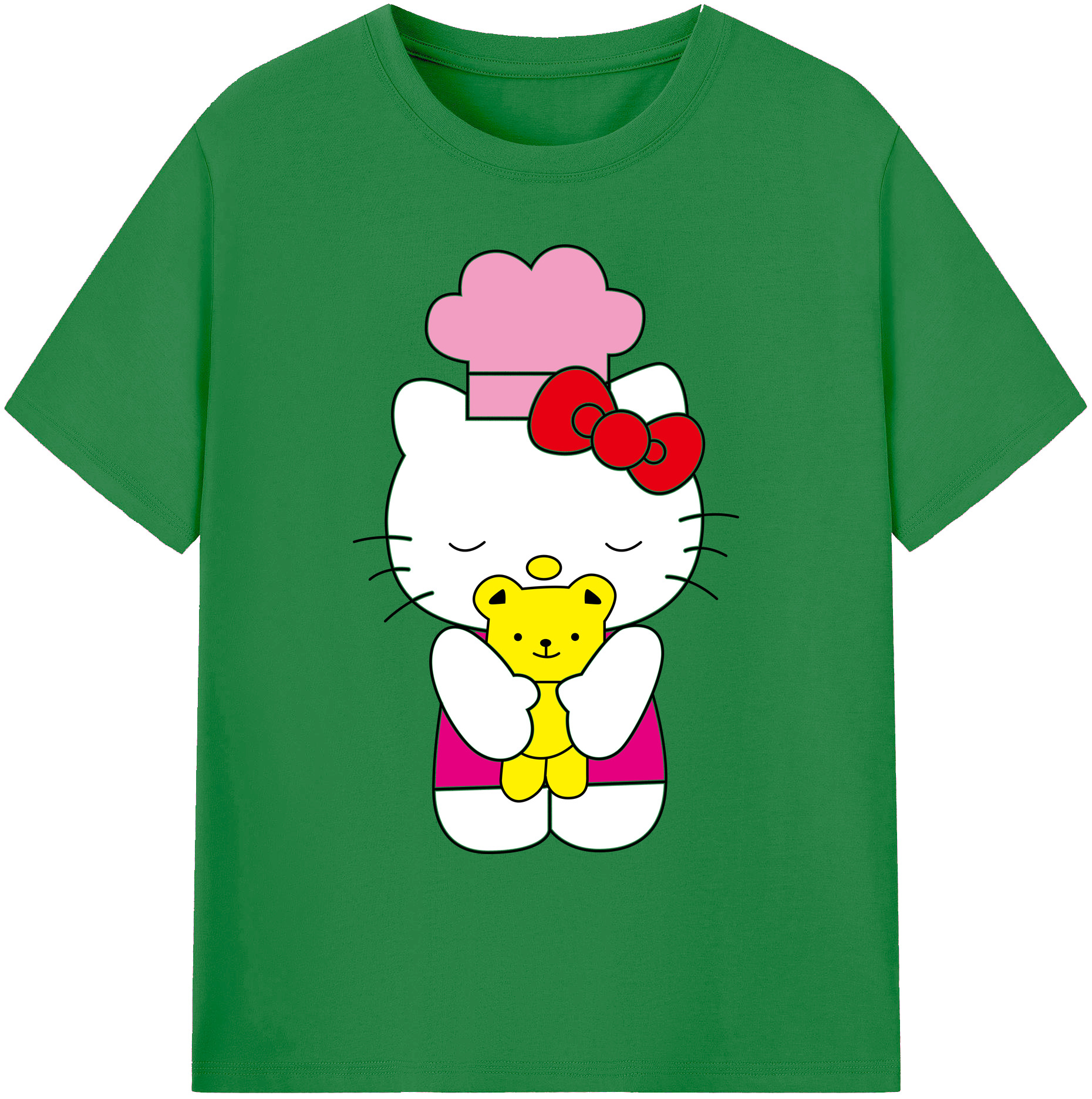 （画像用） Hello Kitty ハローキティ 綿100％ メンズ半袖Tシャツ｜肌触りやわらか＆通気性
