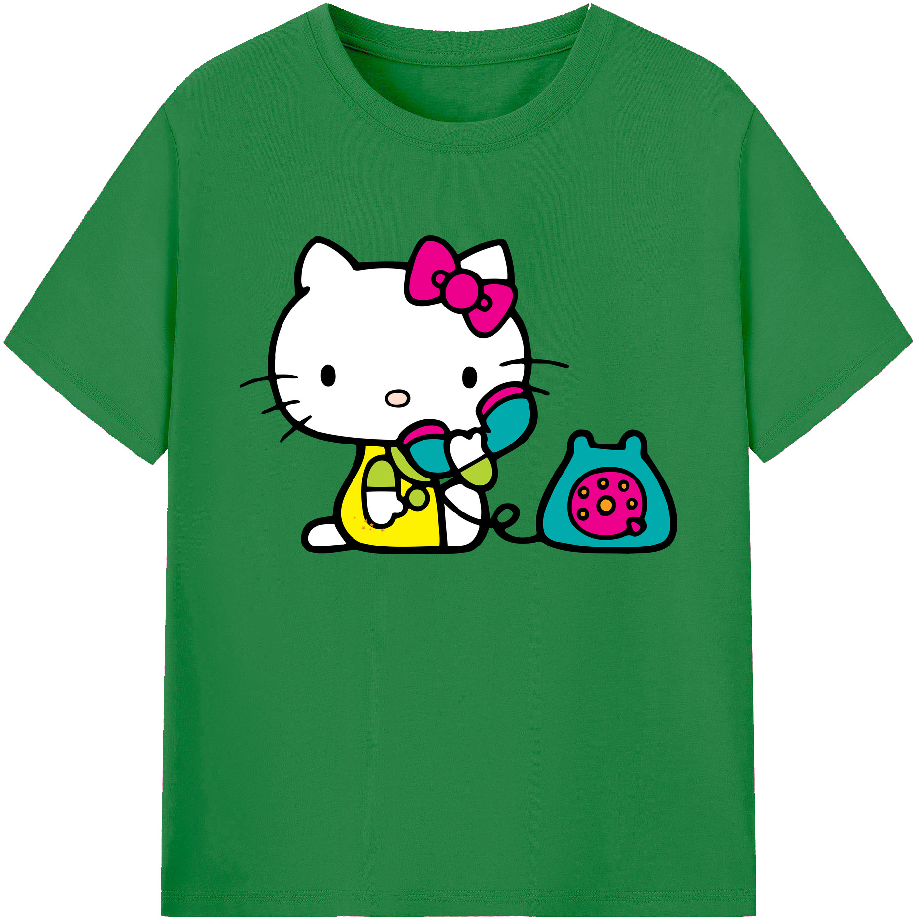 （画像用） Hello Kitty ハローキティ 綿100％ メンズ半袖Tシャツ｜肌触りやわらか＆通気性