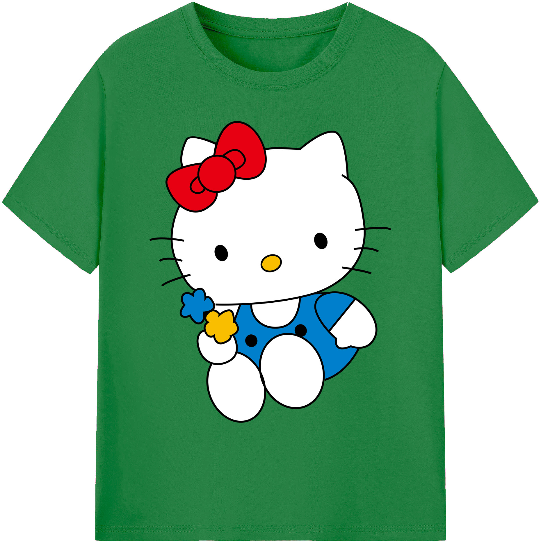 （画像用） Hello Kitty ハローキティ 綿100％ メンズ半袖Tシャツ｜肌触りやわらか＆通気性